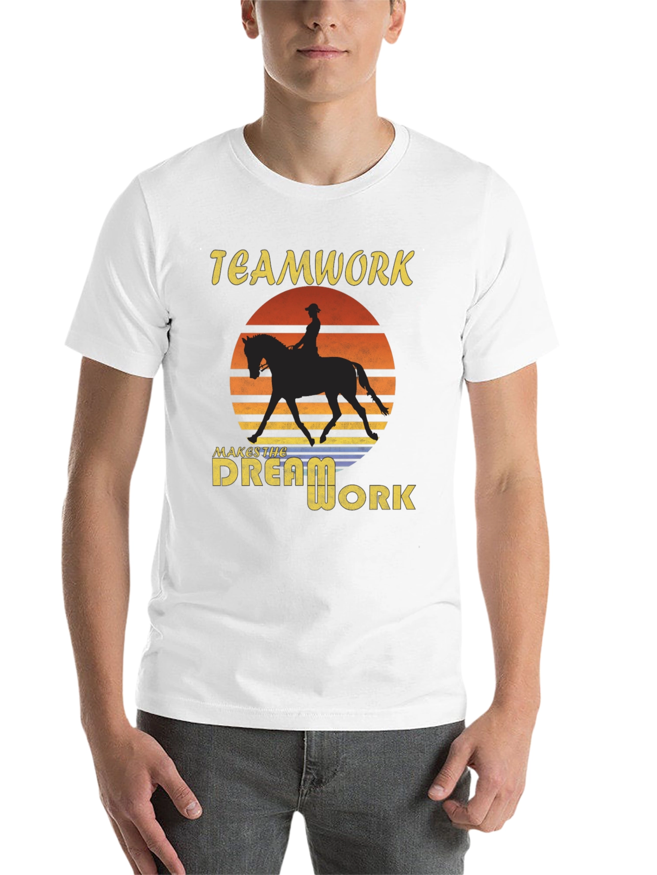 Black Teamwork Makes The Dream Work Black T-Shirt view 14