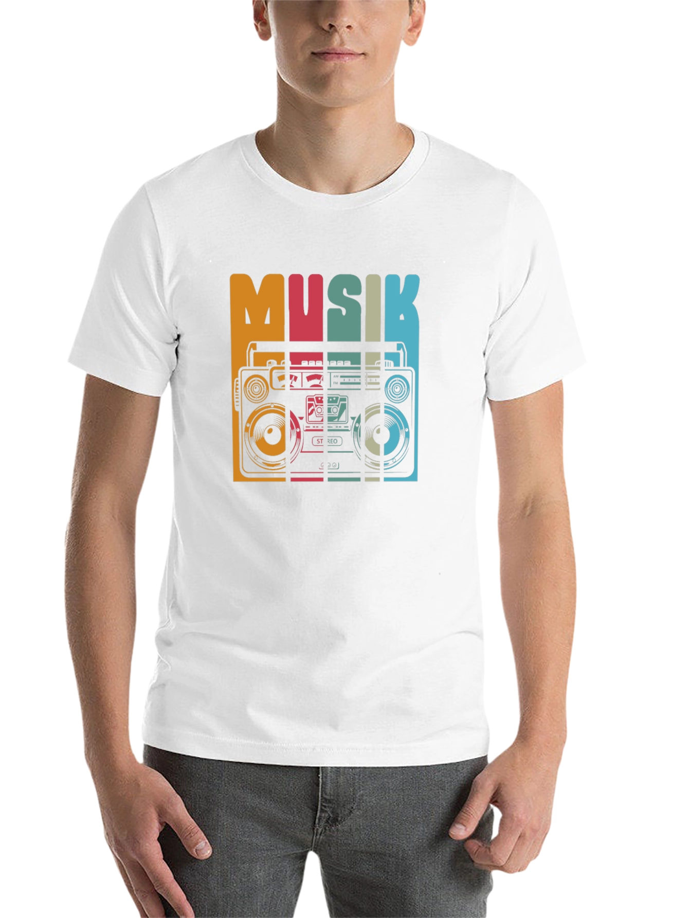 Black Retro Musik Boombox Graphic Tee view 14