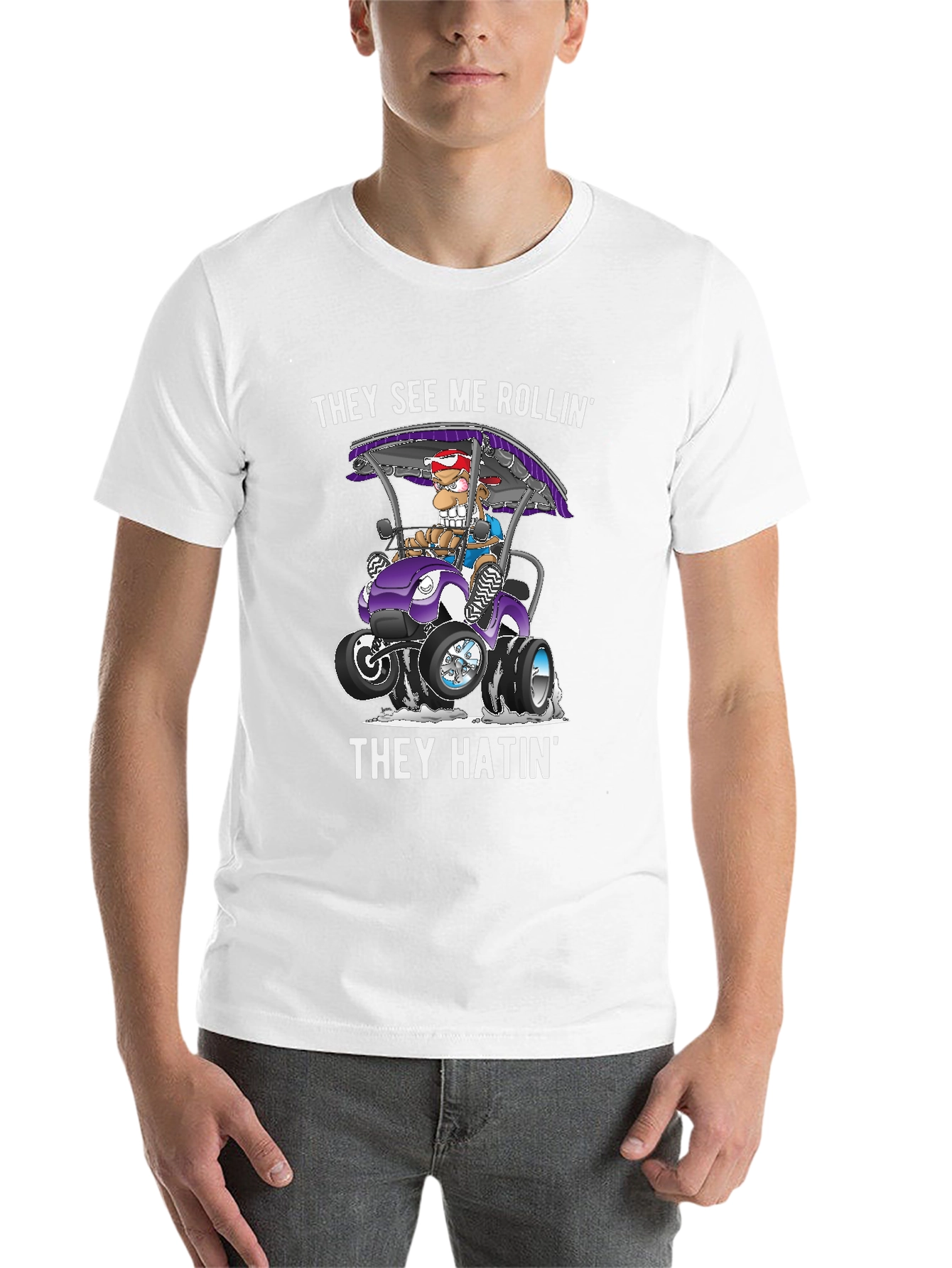 Black They See Me Rollin' T-Shirt view 14