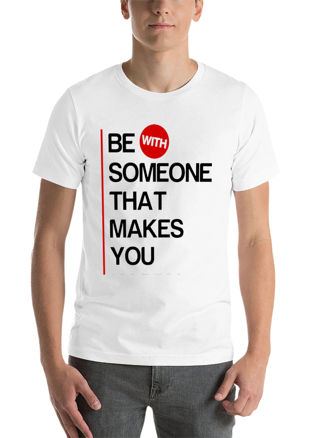 Black Be With Someone T-Shirt - Black Graphic Tee view 14