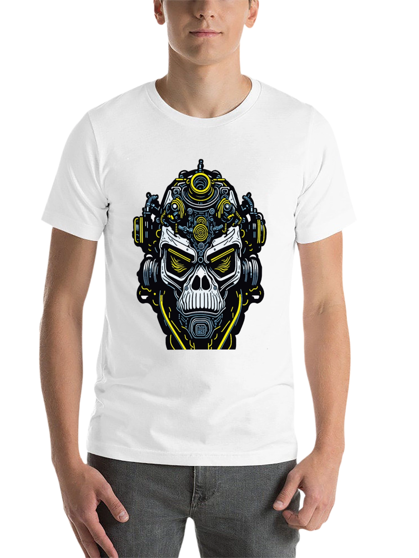 Black Steampunk Skull T-Shirt - Unique Graphic Tee for Men view 14