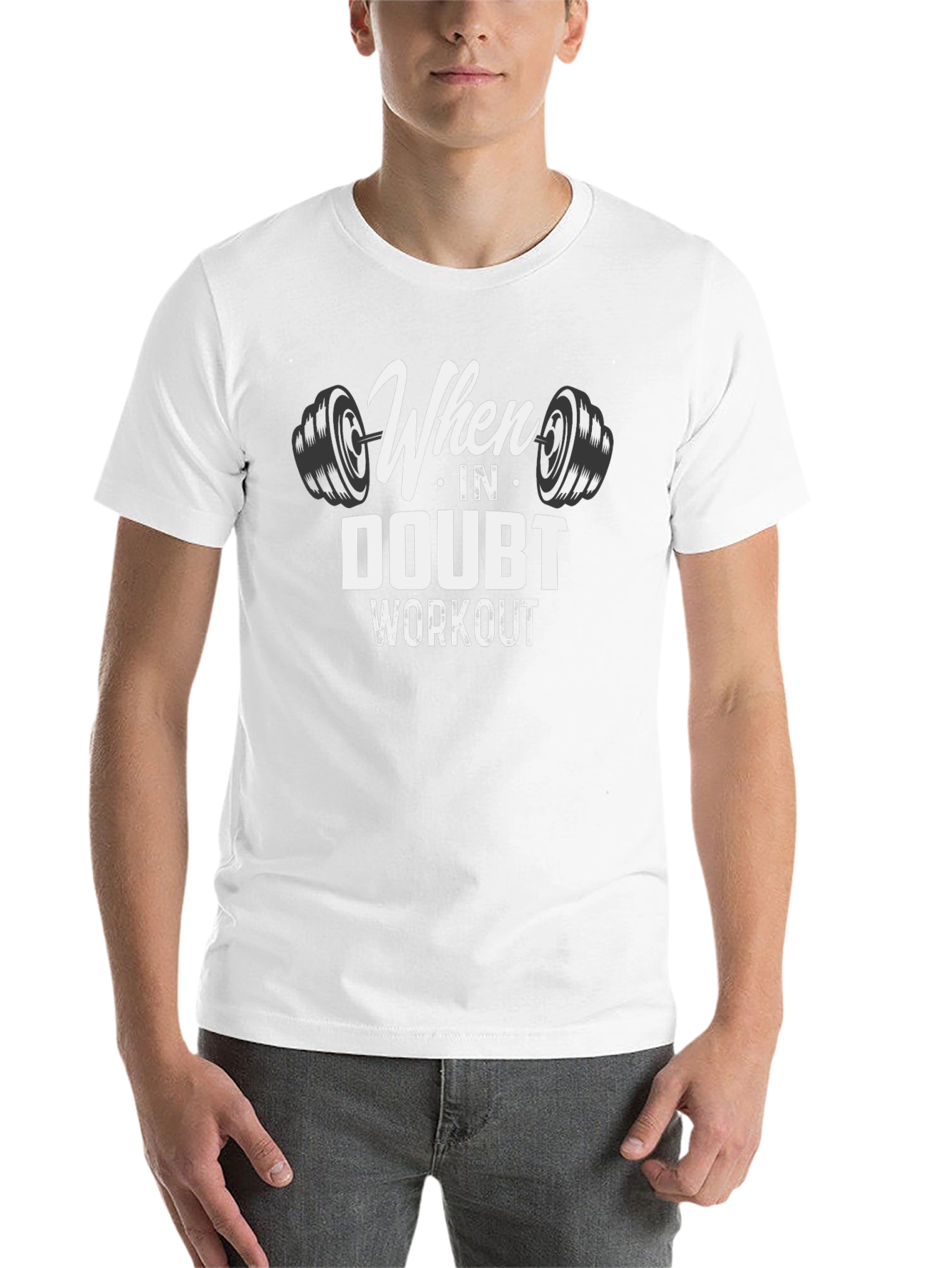 Black When In Doubt Workout T-Shirt - Gym Motivation view 14