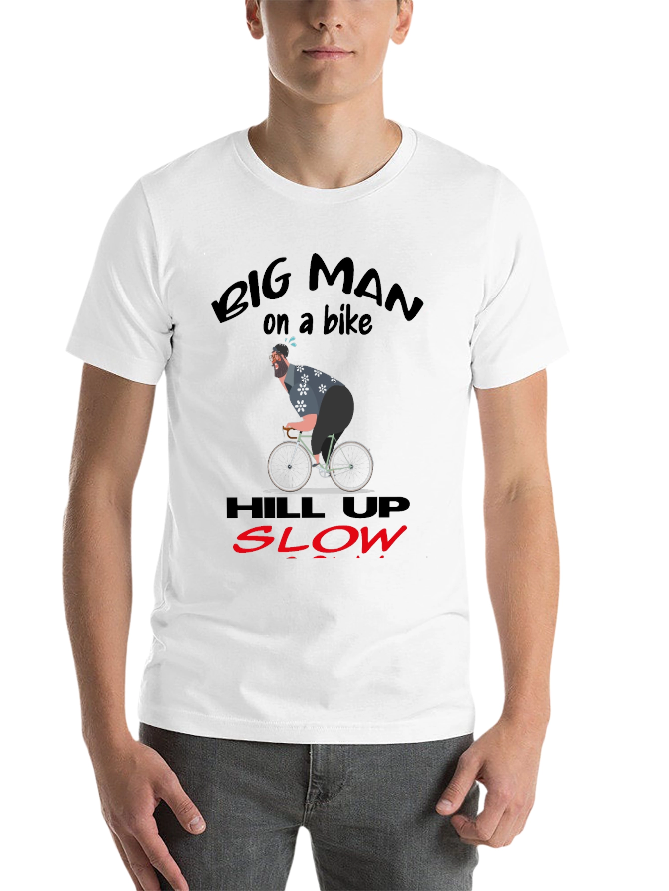 Black Big Man On A Bike Graphic T-Shirt view 14