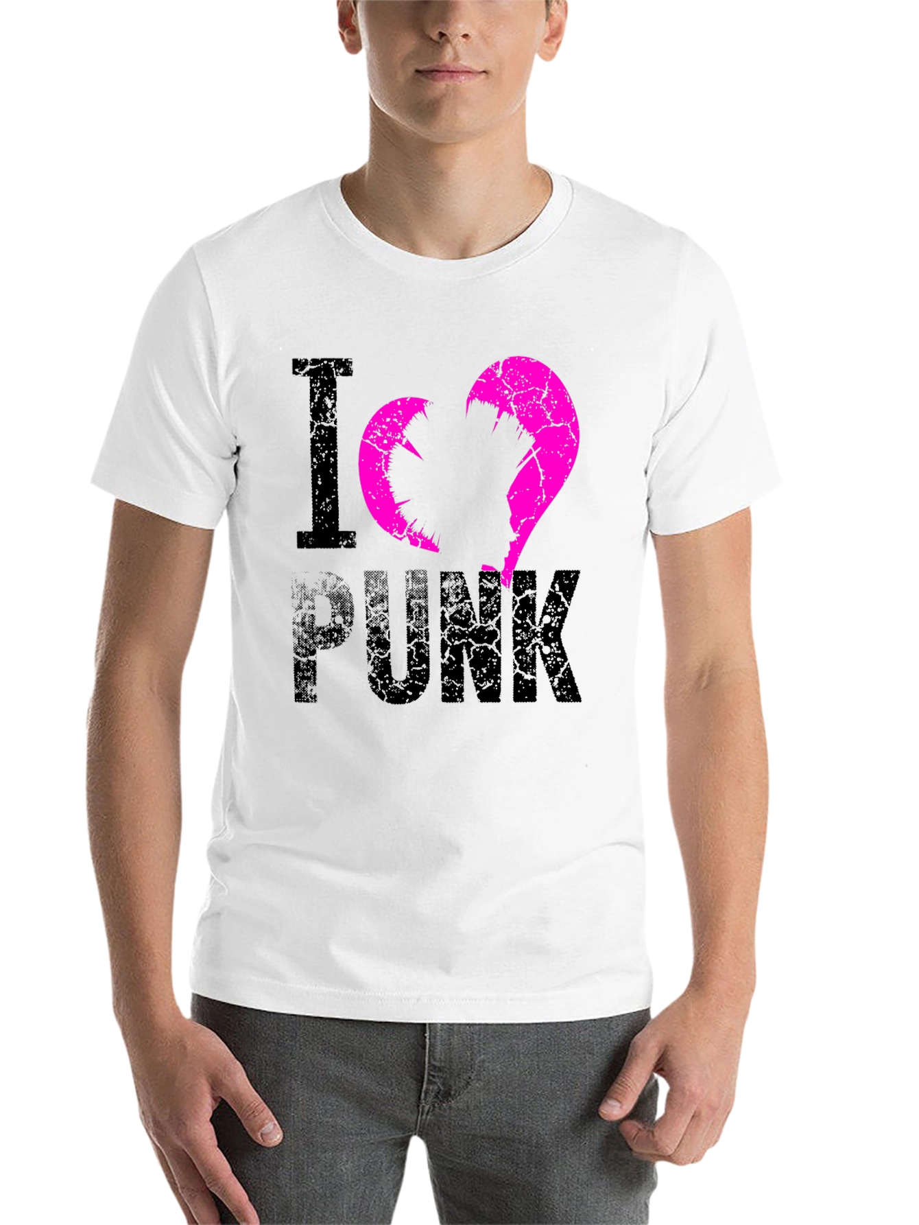 Black I Love Punk Graphic Tee - Edgy Streetwear view 14