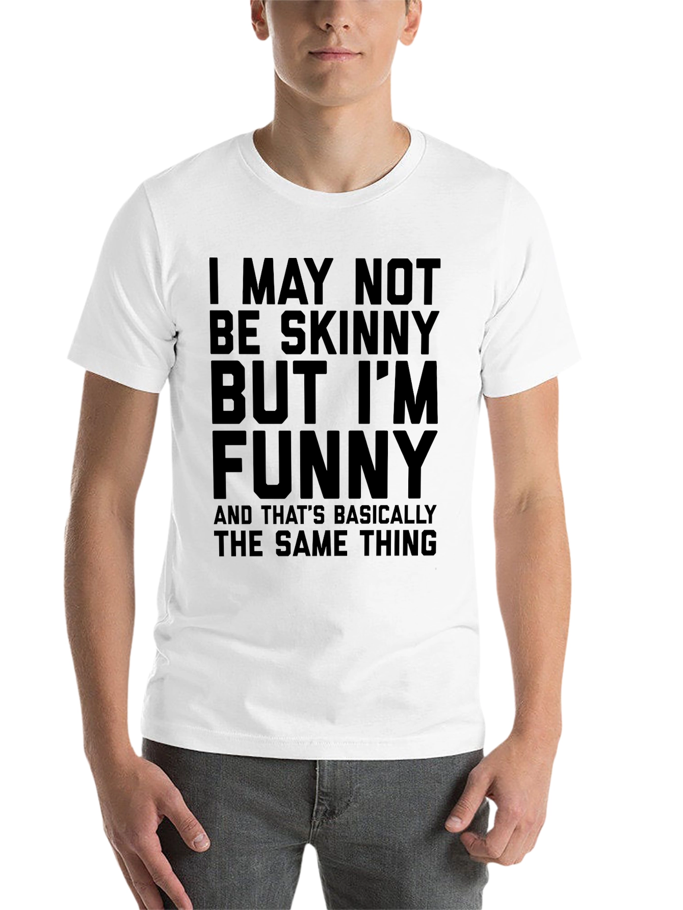 Black Funny Graphic Tee - Not Skinny But Funny view 14