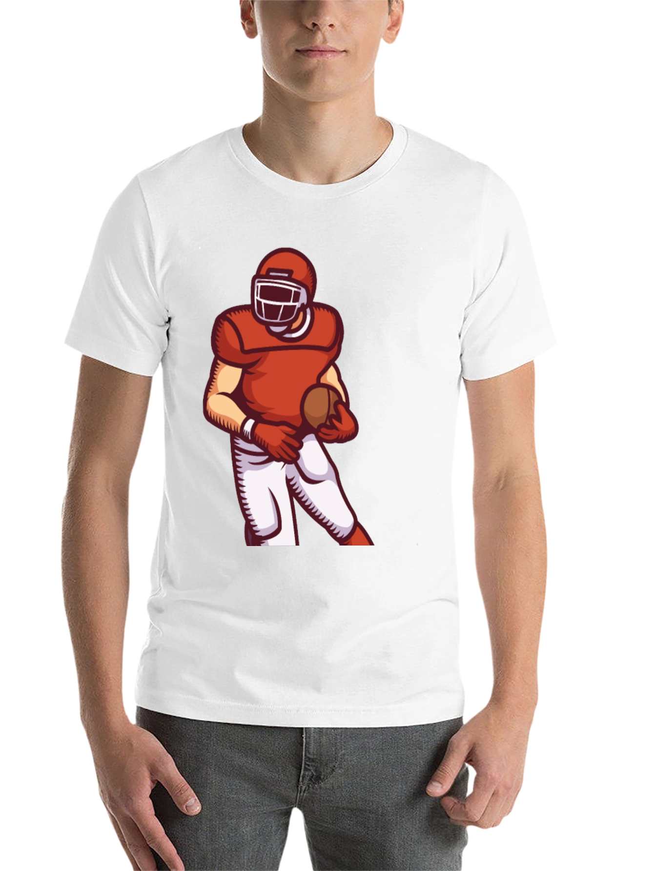 Black Football Player Graphic Tee - Sporty Black T-Shirt view 14