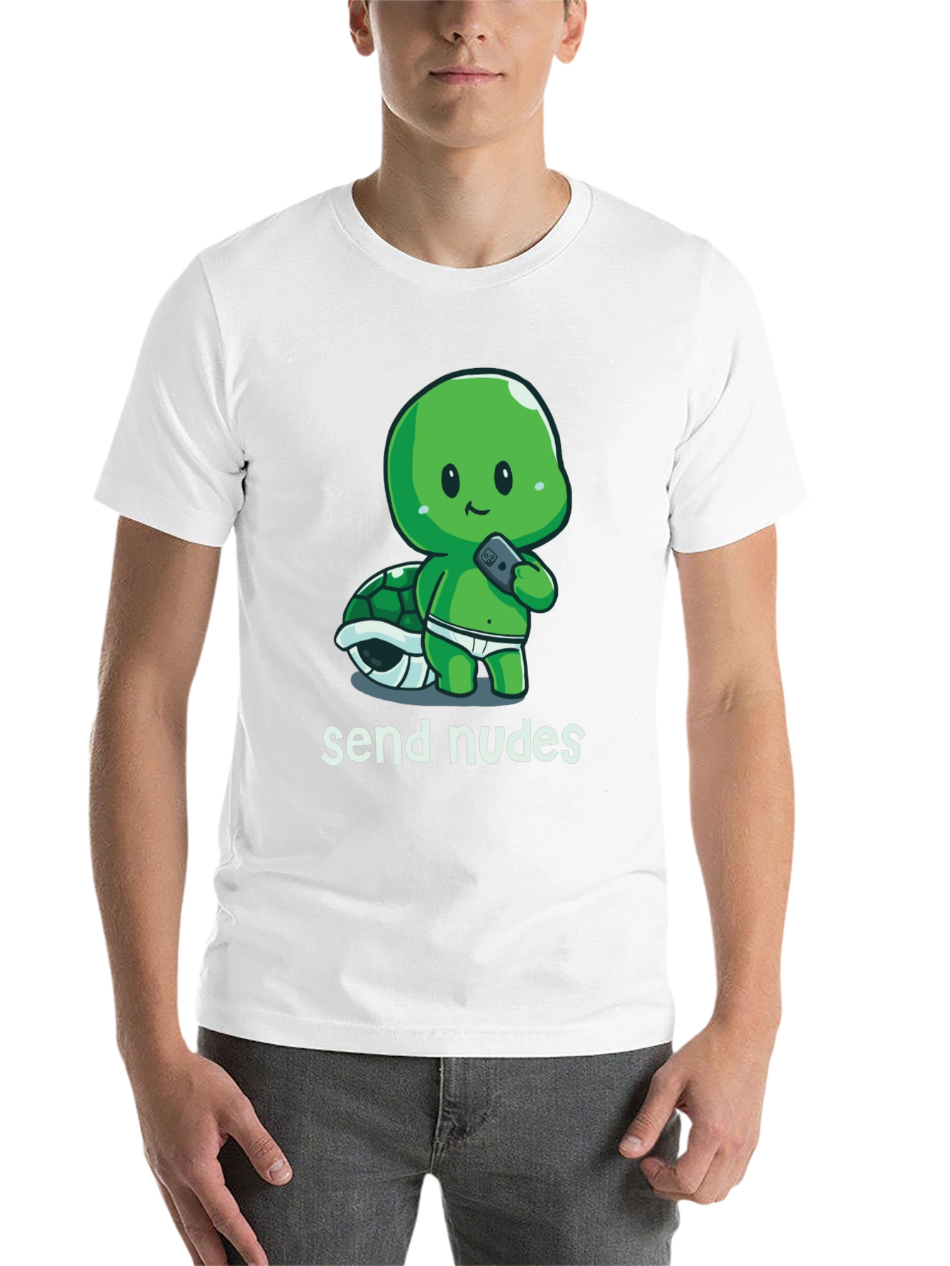Black Send Nudes Turtle T-Shirt - Funny Graphic Tee view 14