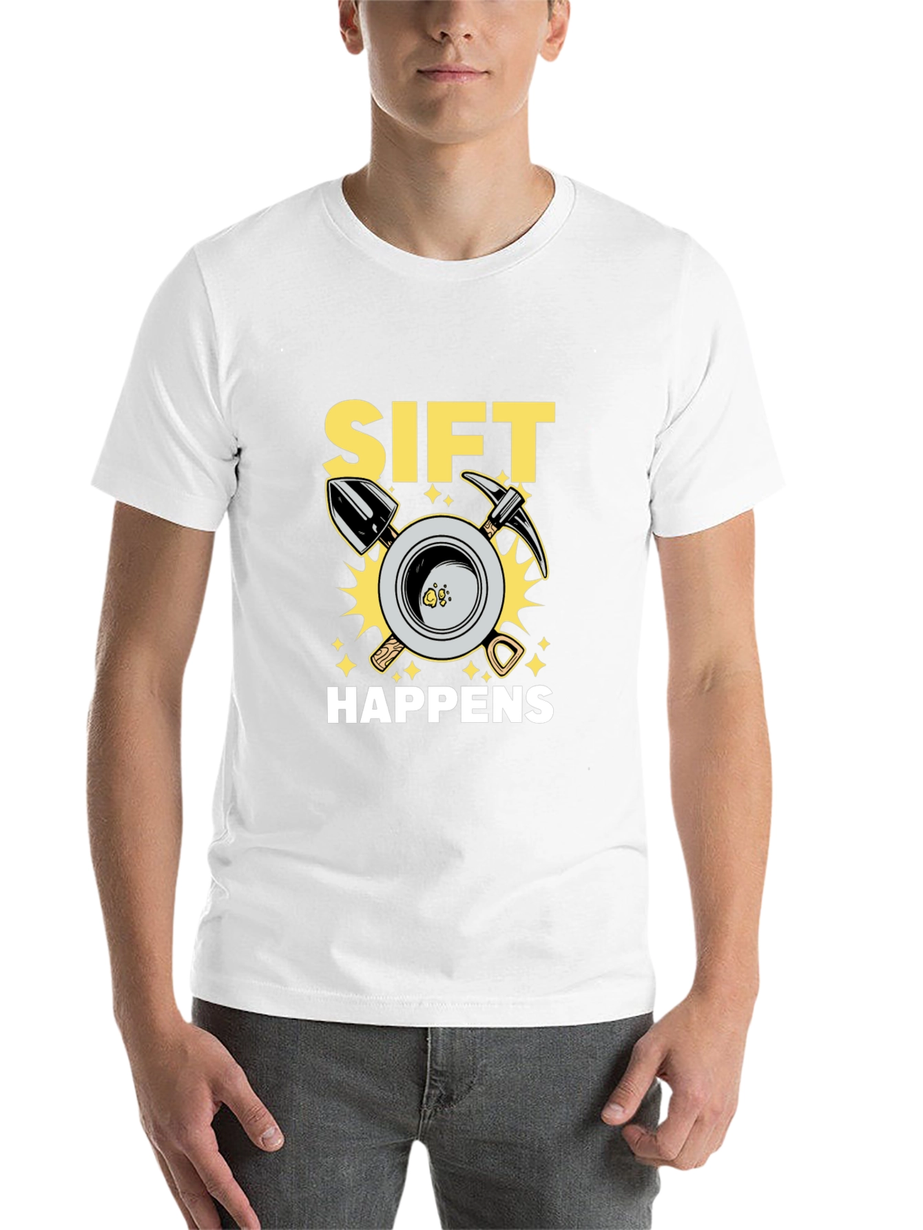 Black Sift Happens Graphic T-Shirt - Gold Mining Humor view 14