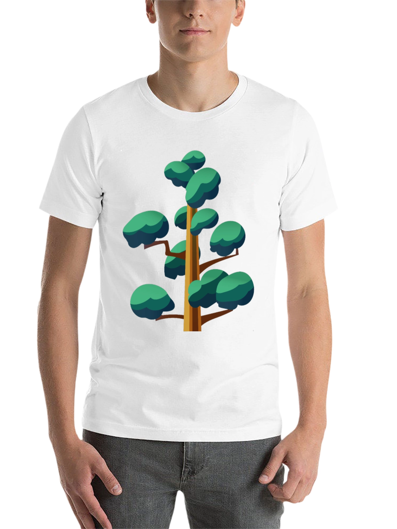 Black Cartoon Tree Graphic Black Tee view 14