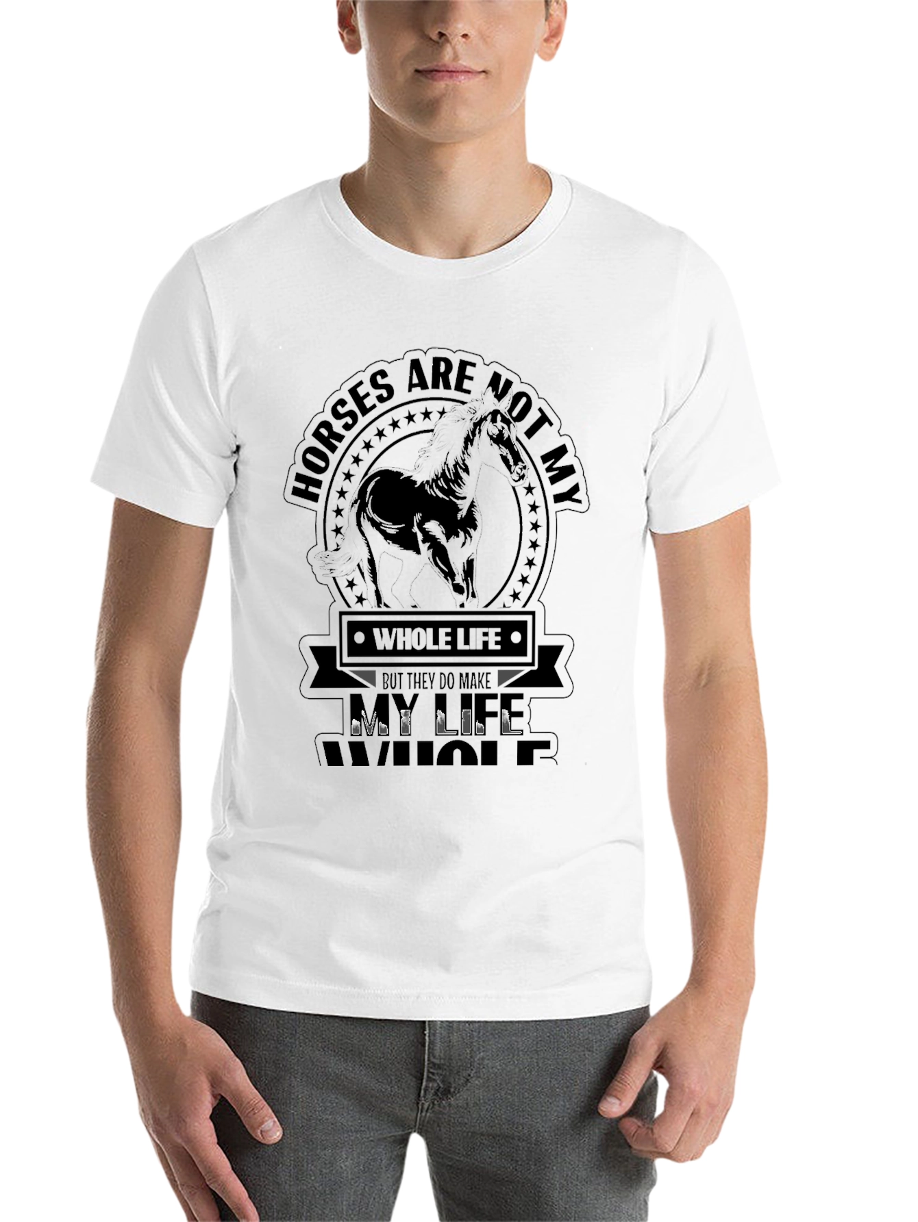 Black Horses My Life Men's Graphic T-Shirt view 14
