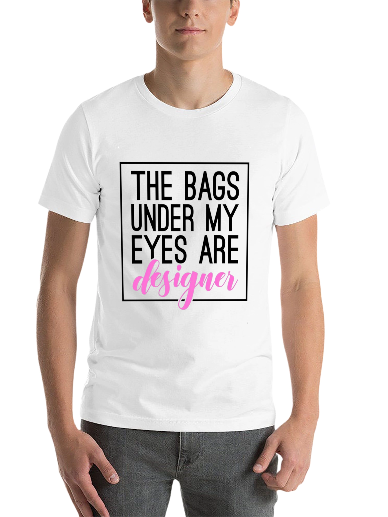 Black Designer Bags Under My Eyes T-Shirt view 14