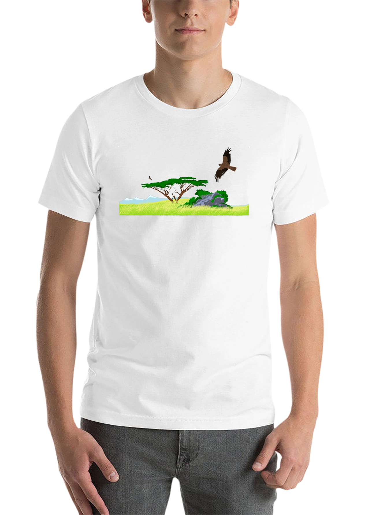 Black Nature Landscape Graphic Tee - Black T-Shirt view 14