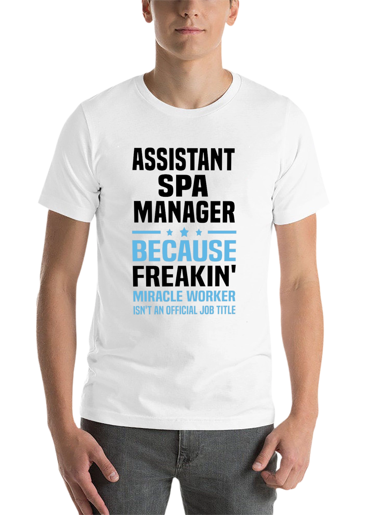 Black Assistant Spa Manager Funny Graphic T-Shirt view 14