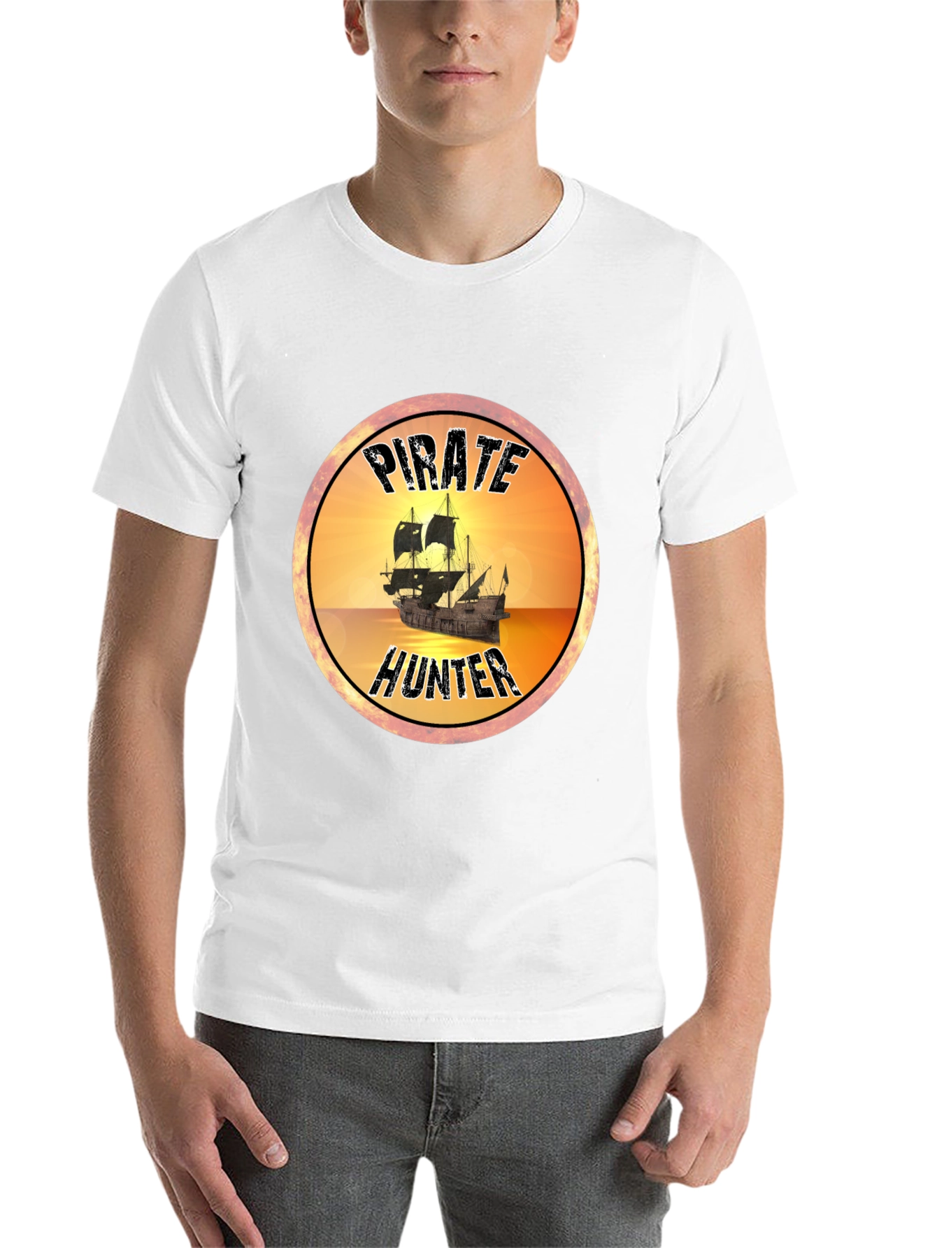 Pirate Hunter T-Shirt - Novelty Graphic Tee - 14