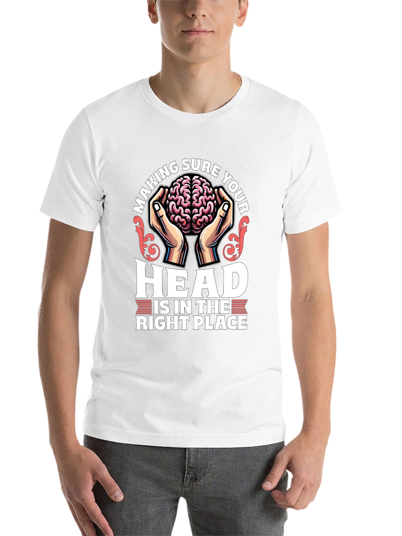 Black Brain in Hands Graphic Tee - Right Place view 14