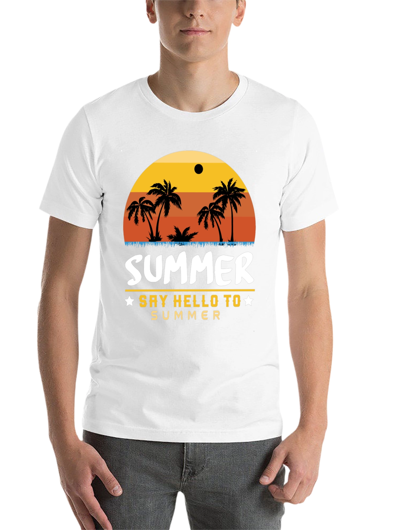 Black Summer Palm Tree Graphic T-Shirt view 14