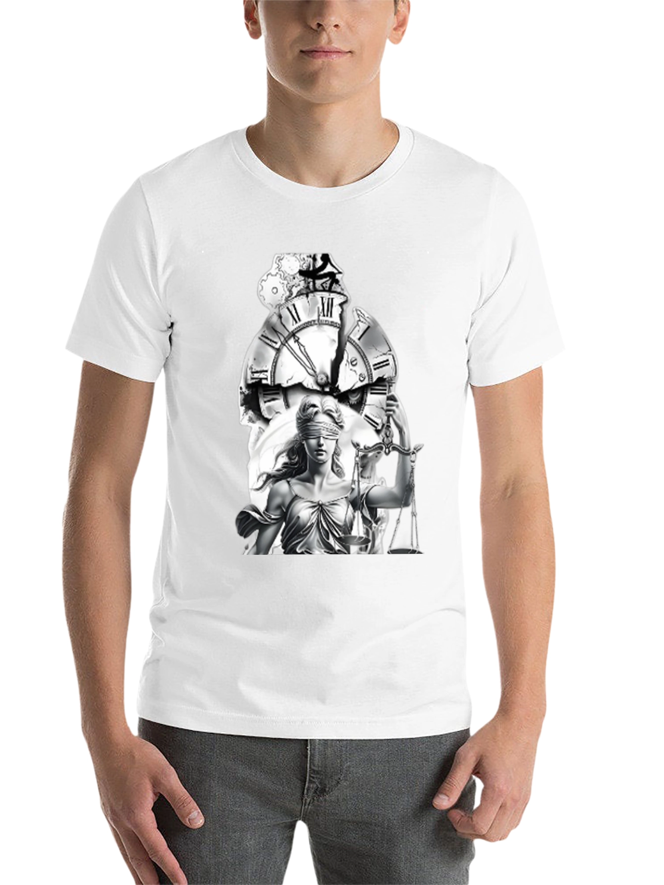 Black Justice & Time Graphic Tee - Unisex view 14