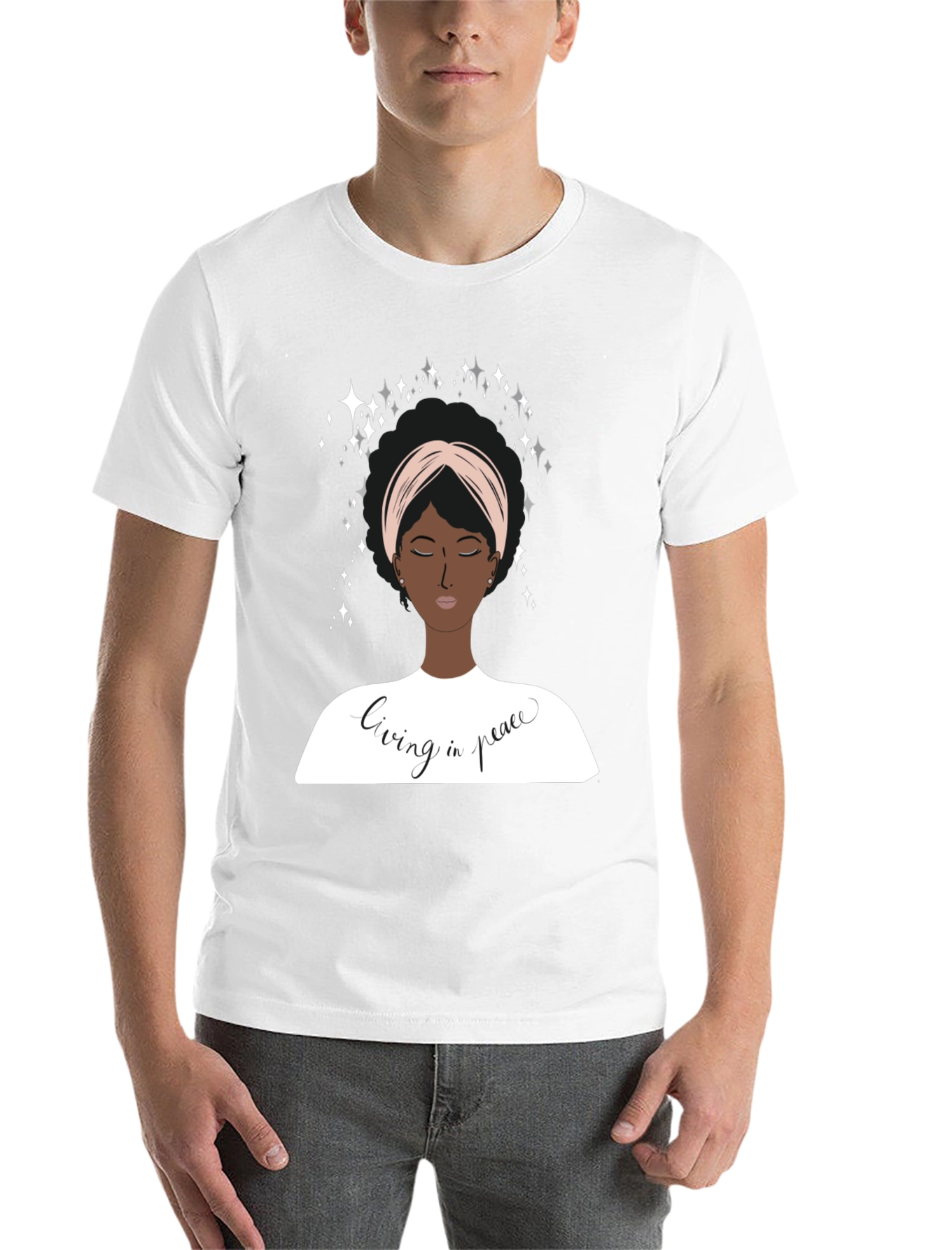 Black Living In Peace Graphic T-Shirt view 14