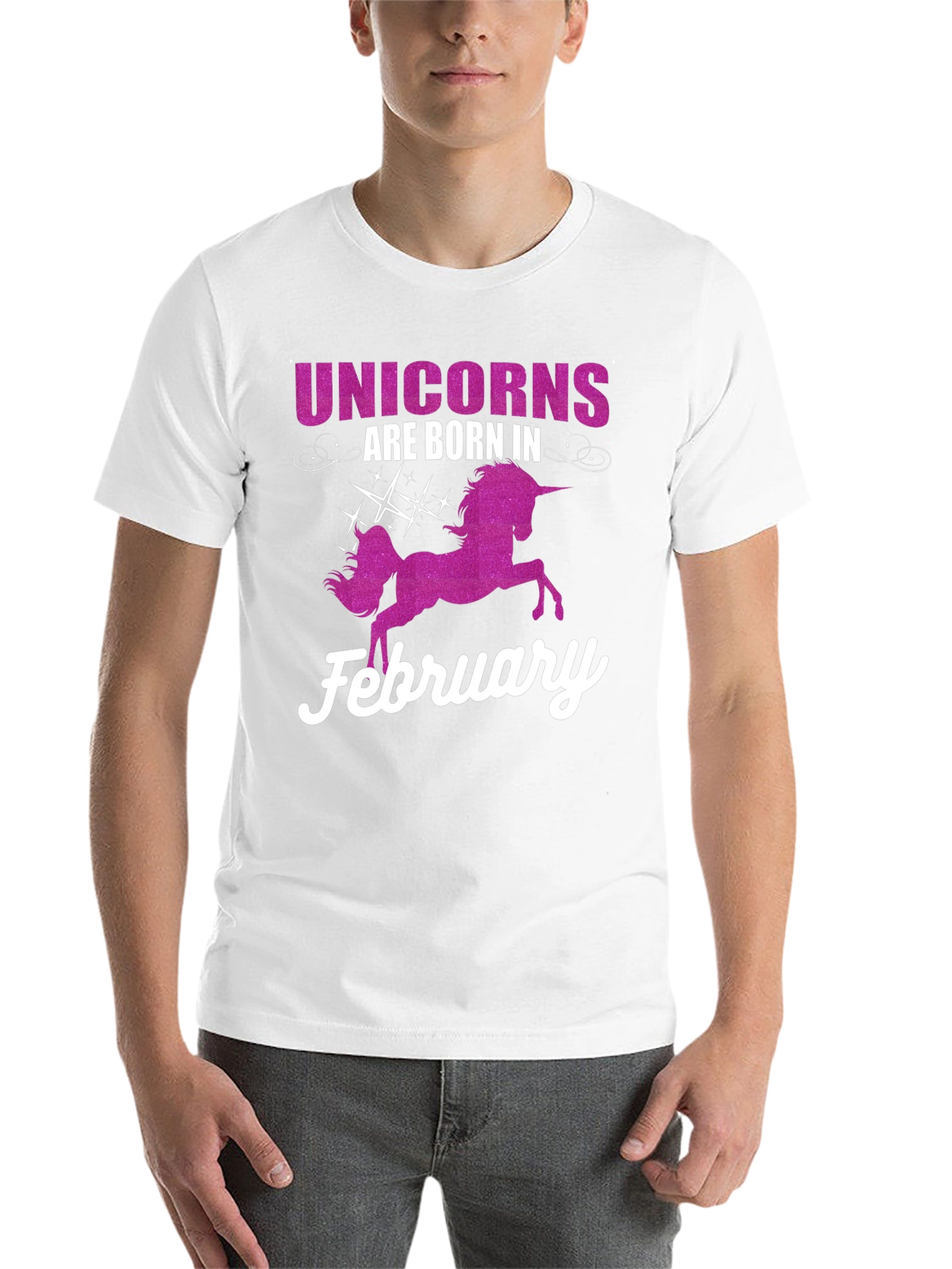 Black Unicorns Born in February T-Shirt view 14