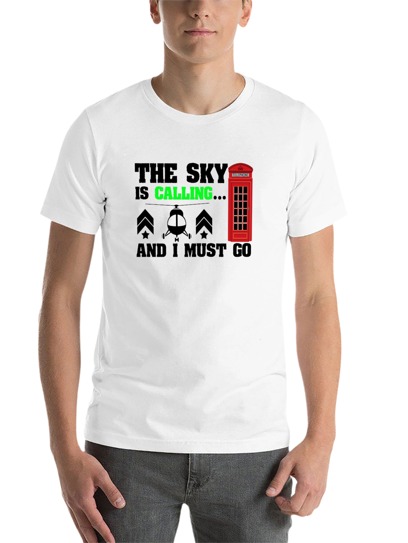 Black The Sky is Calling T-Shirt view 14