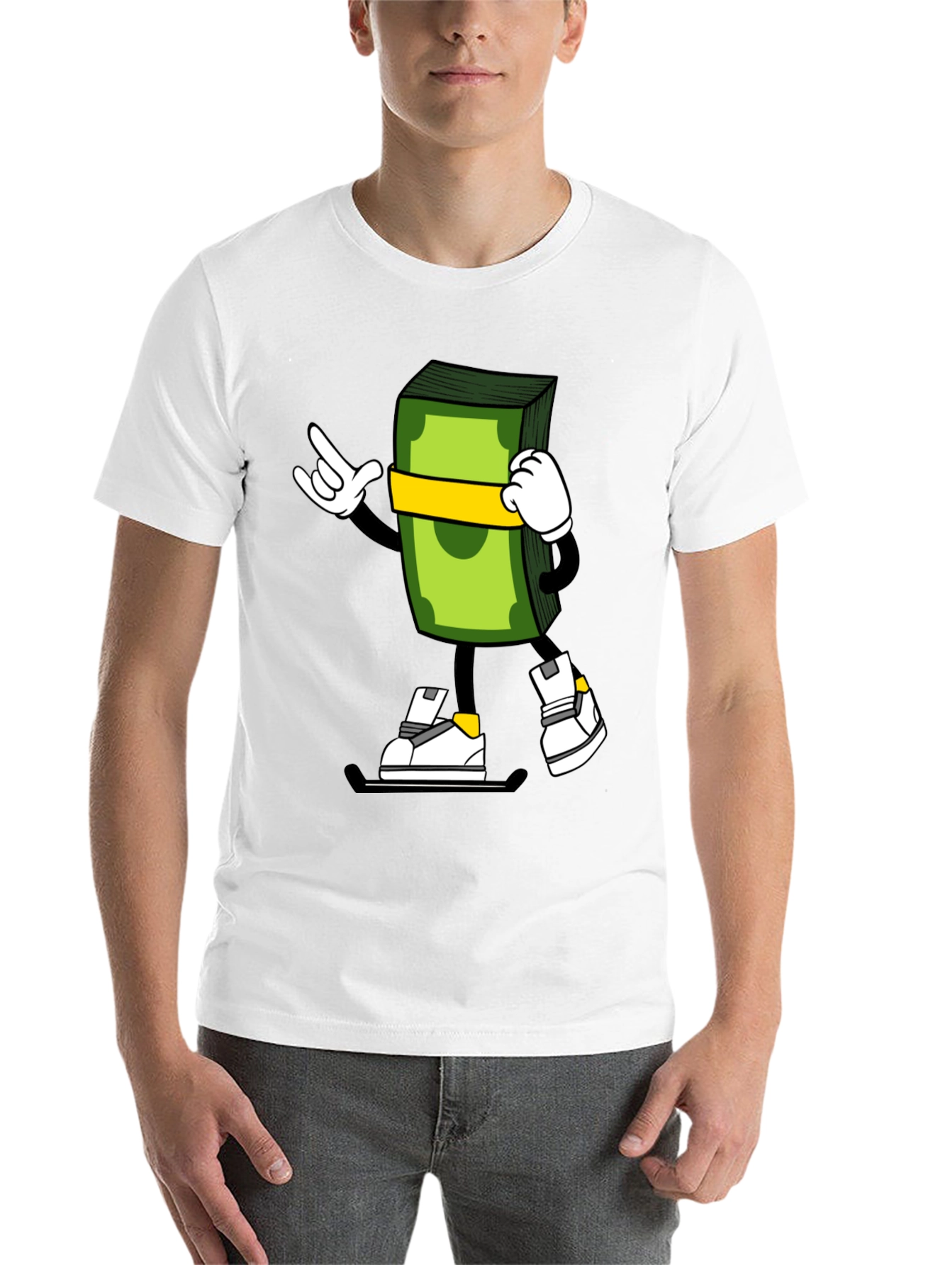 Black Cartoon Money Stack Graphic Tee view 14