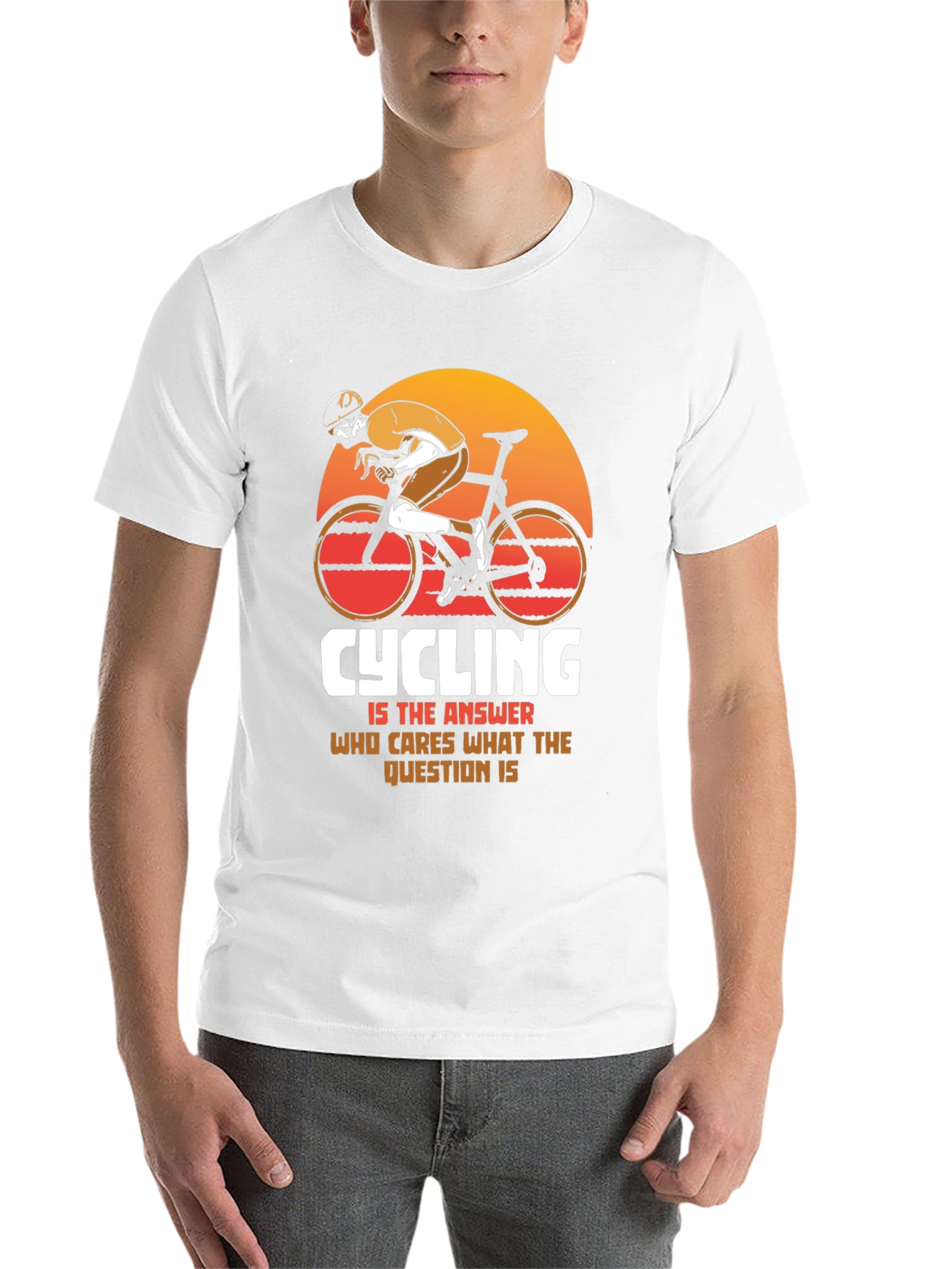 Black Cycling is the Answer Graphic Tee view 14