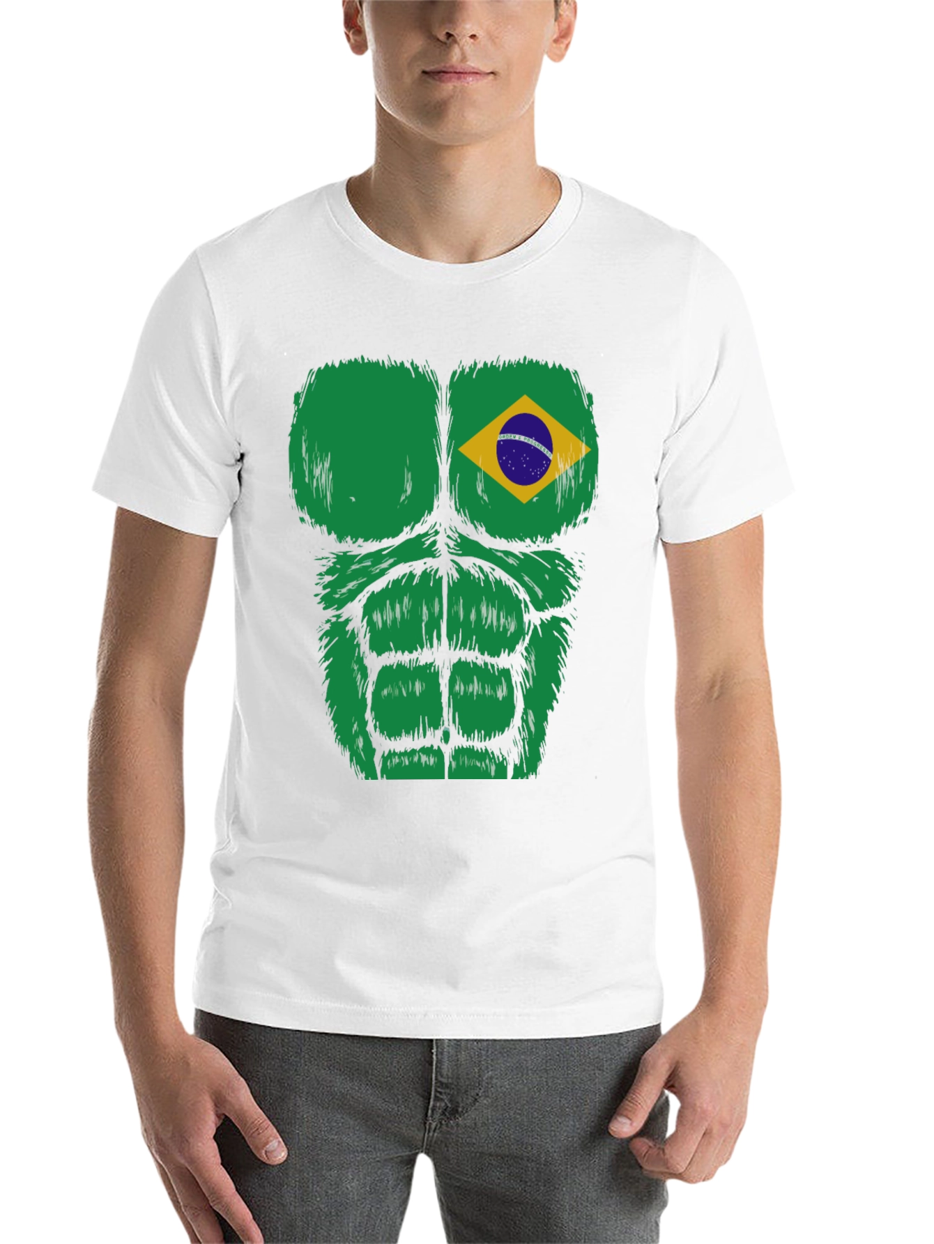 Black Brazil Flag Bodybuilder T-Shirt  view 14