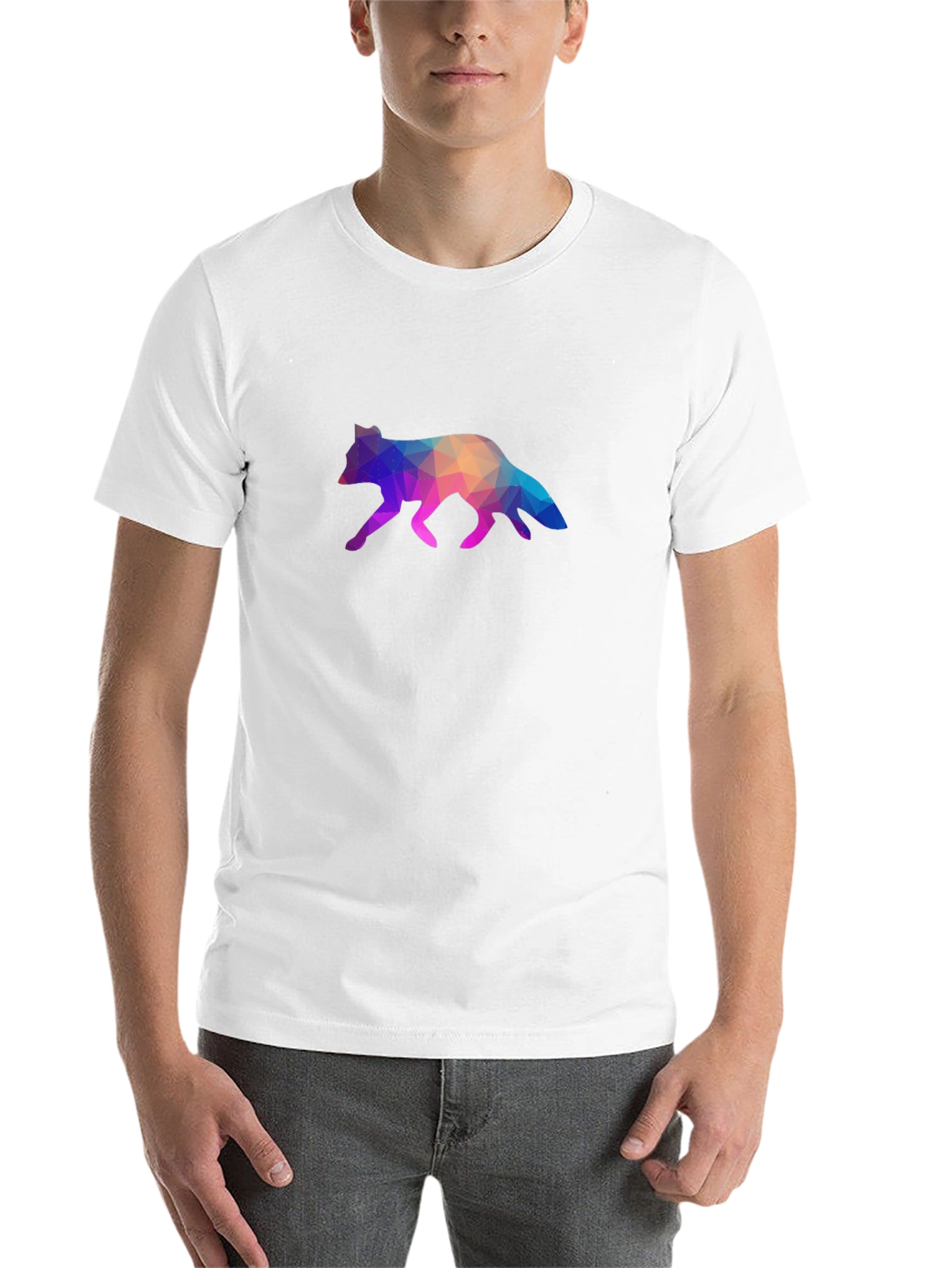 Black Geometric Fox Graphic Tee - Stylish Black T-Shirt view 14