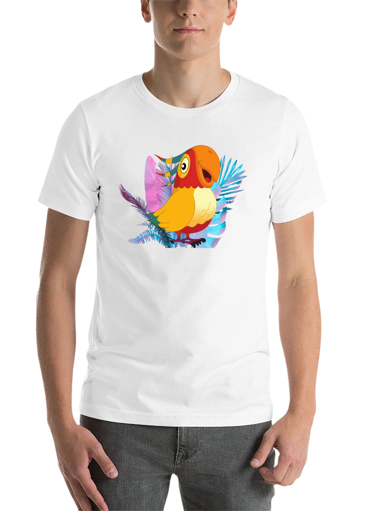 Black Tropical Parrot Graphic Tee view 14