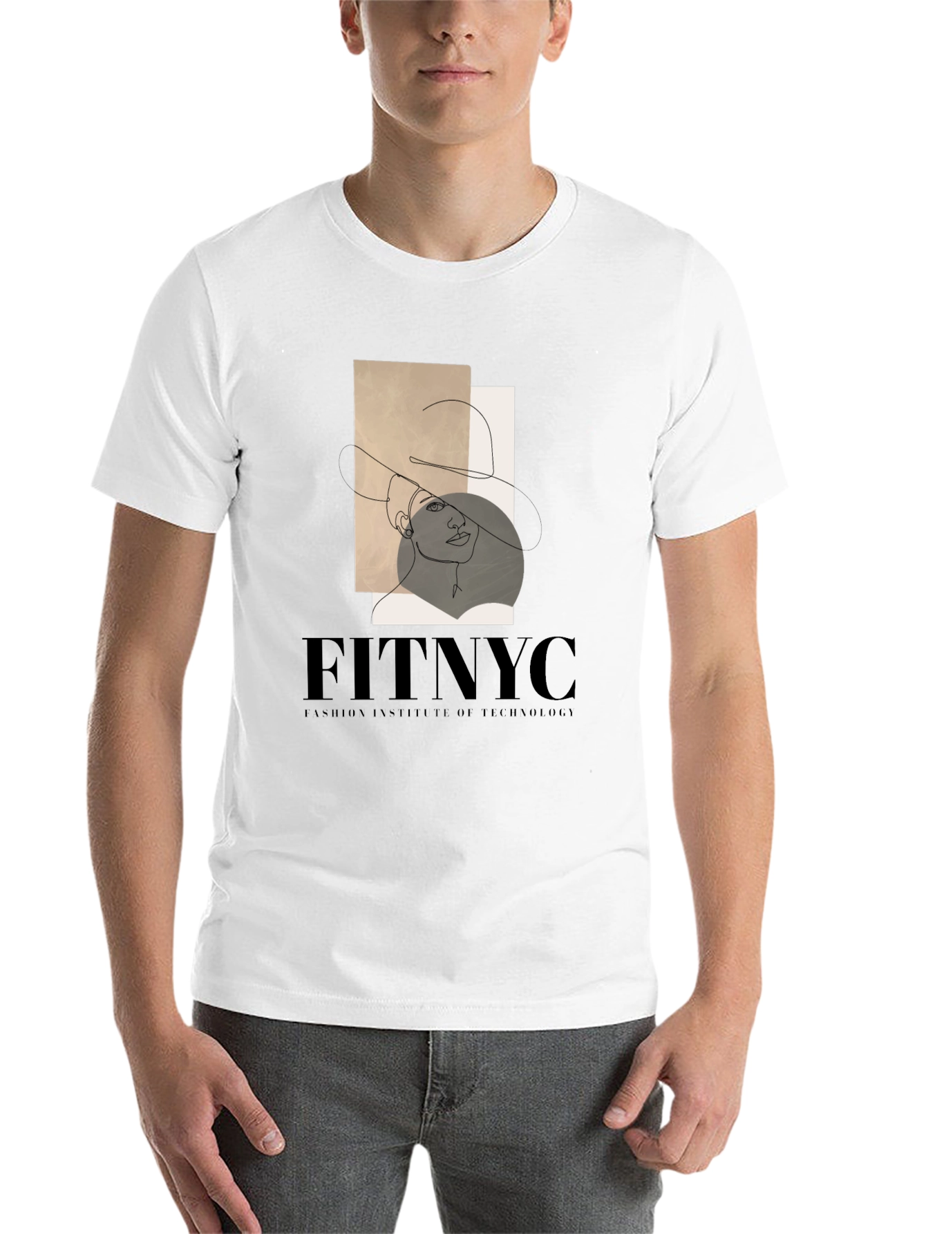 Black FITNYC Fashion Tee: Stylish Line Art Design view 14