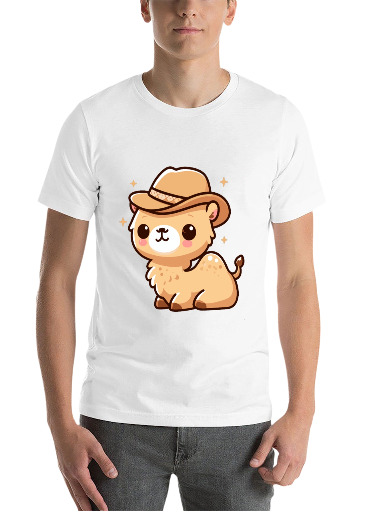 Cute Camel Cowboy Graphic Tee - 14