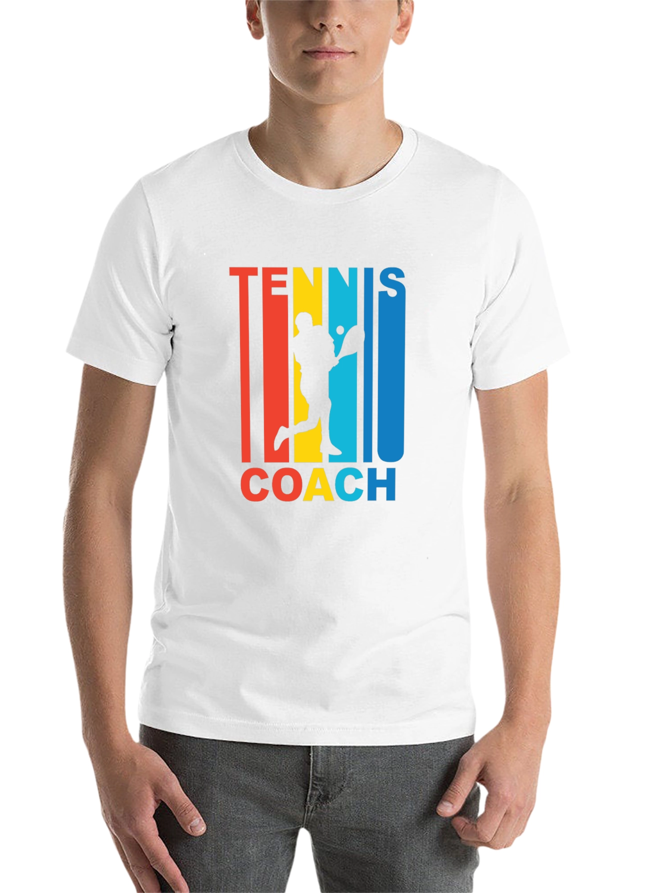 Black Tennis Coach Graphic T-Shirt - Retro Style  view 14