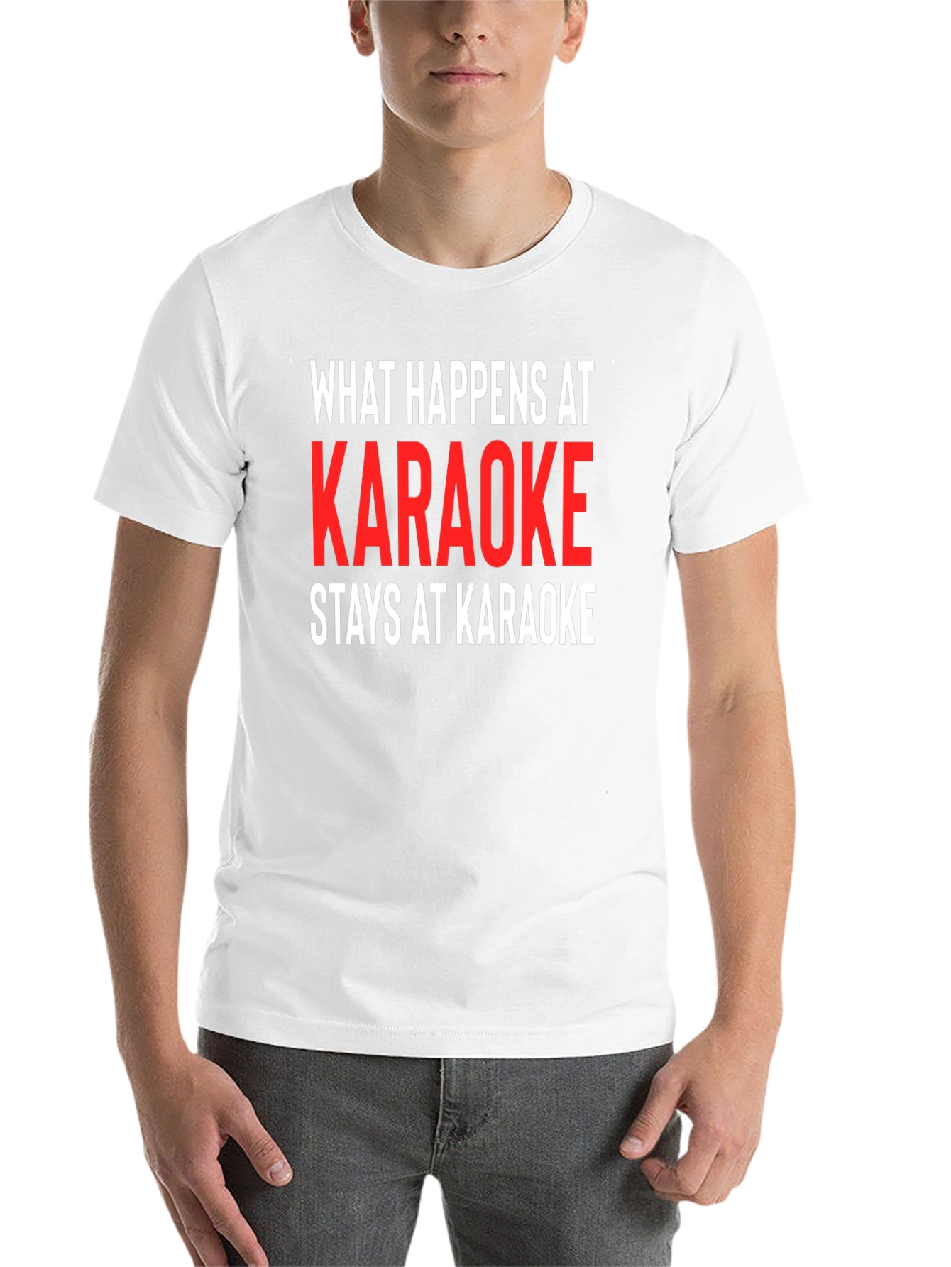 Black Karaoke Tee: What Happens At Karaoke Stays At Karaoke view 14