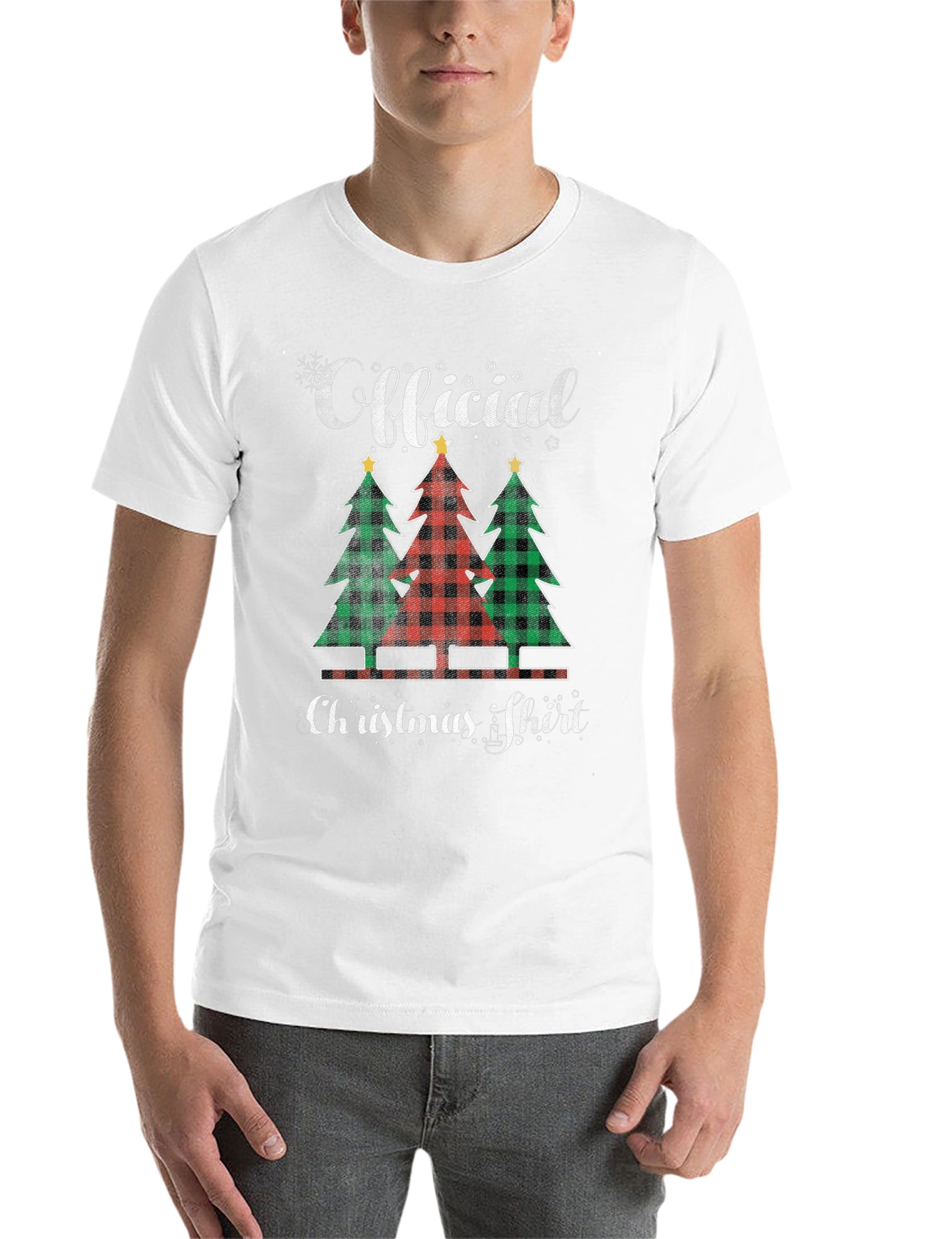 Black Official Christmas Shirt Plaid Tree Tee view 14