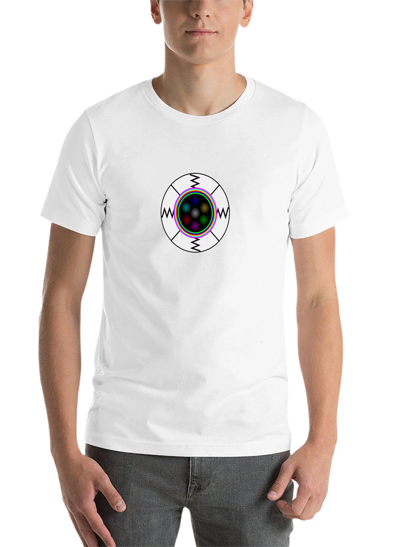 Black Geometric Eye T-Shirt - Graphic Novelty Tee view 14