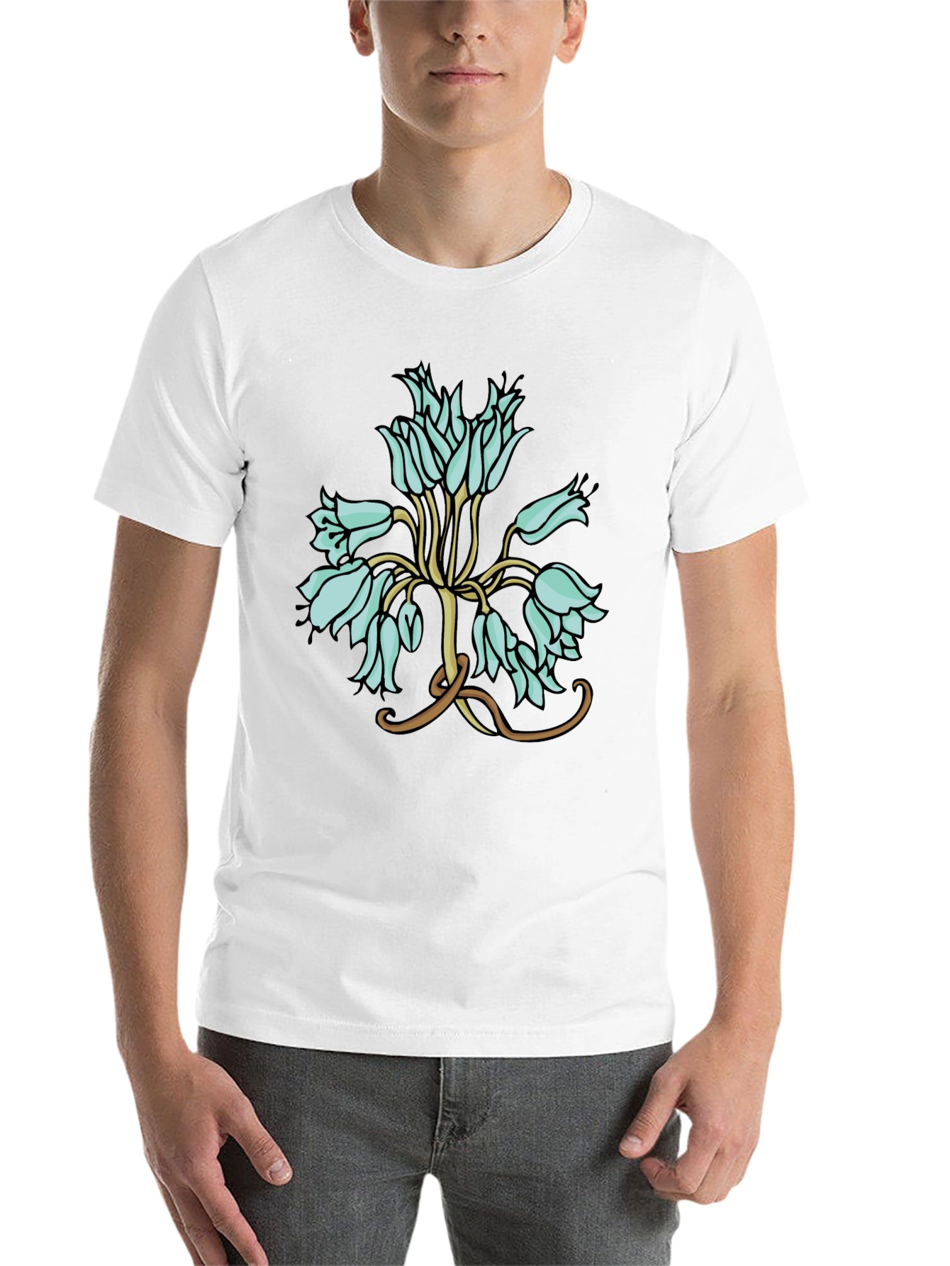 Black Floral T-Shirt - Artistic Flower Design view 14