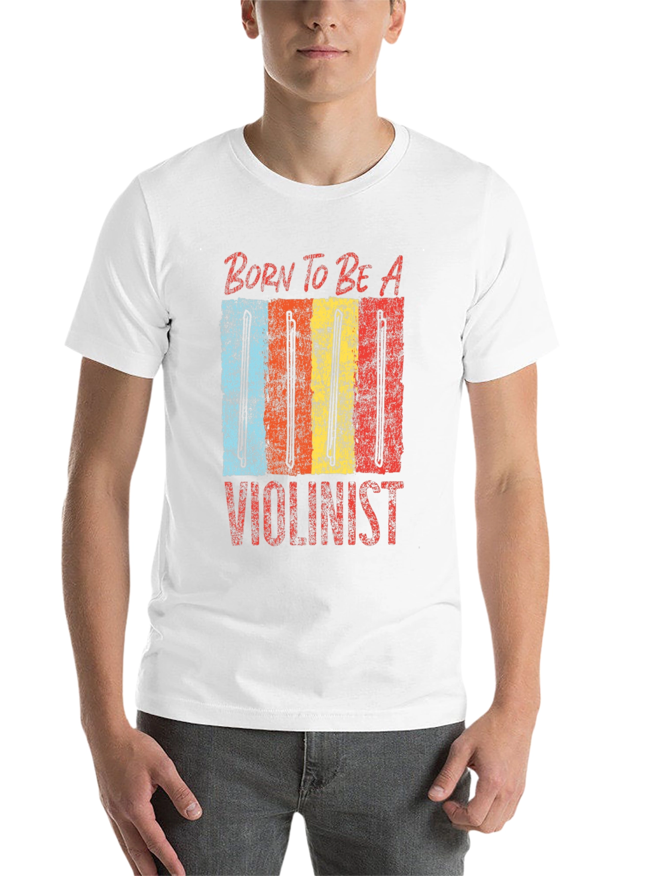 Black Born To Be A Violinist Graphic Tee view 14
