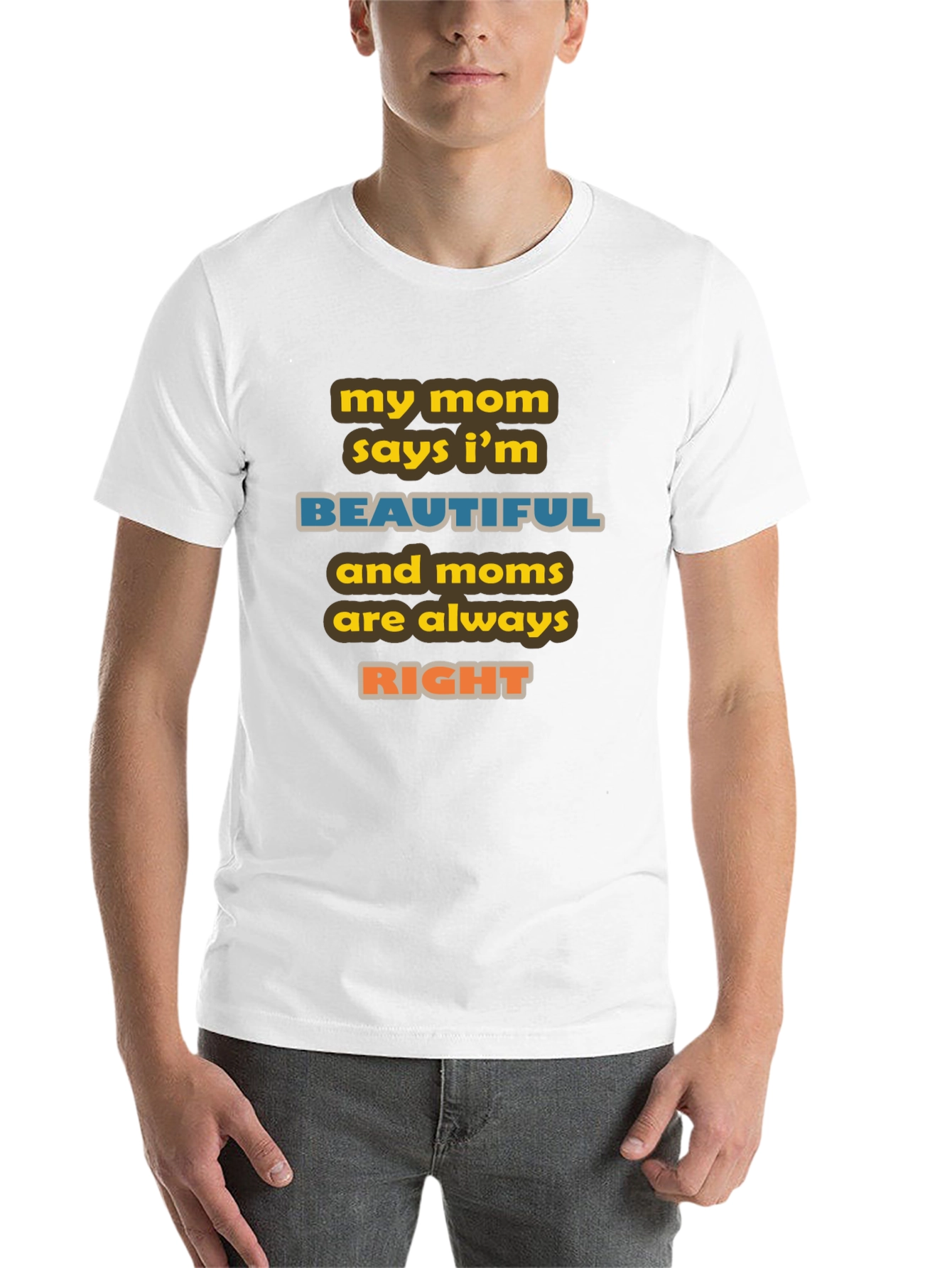 Black My Mom Says I'm Beautiful Graphic Tee view 14