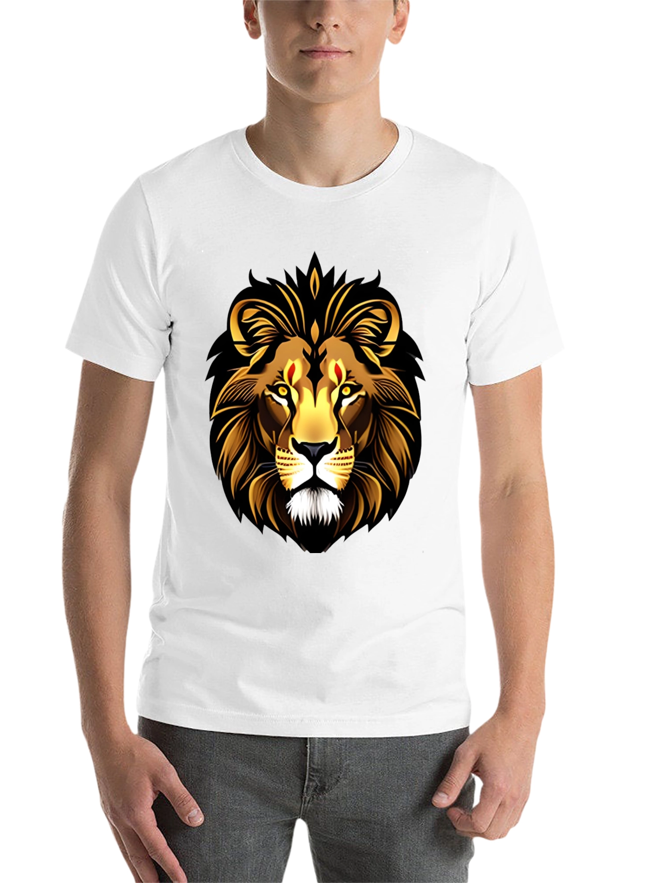 Black Lion Graphic Black T-Shirt view 14