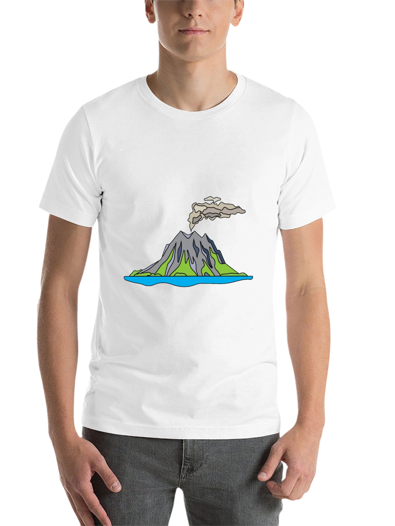 Black Volcano T-Shirt - Black Crew Neck view 14