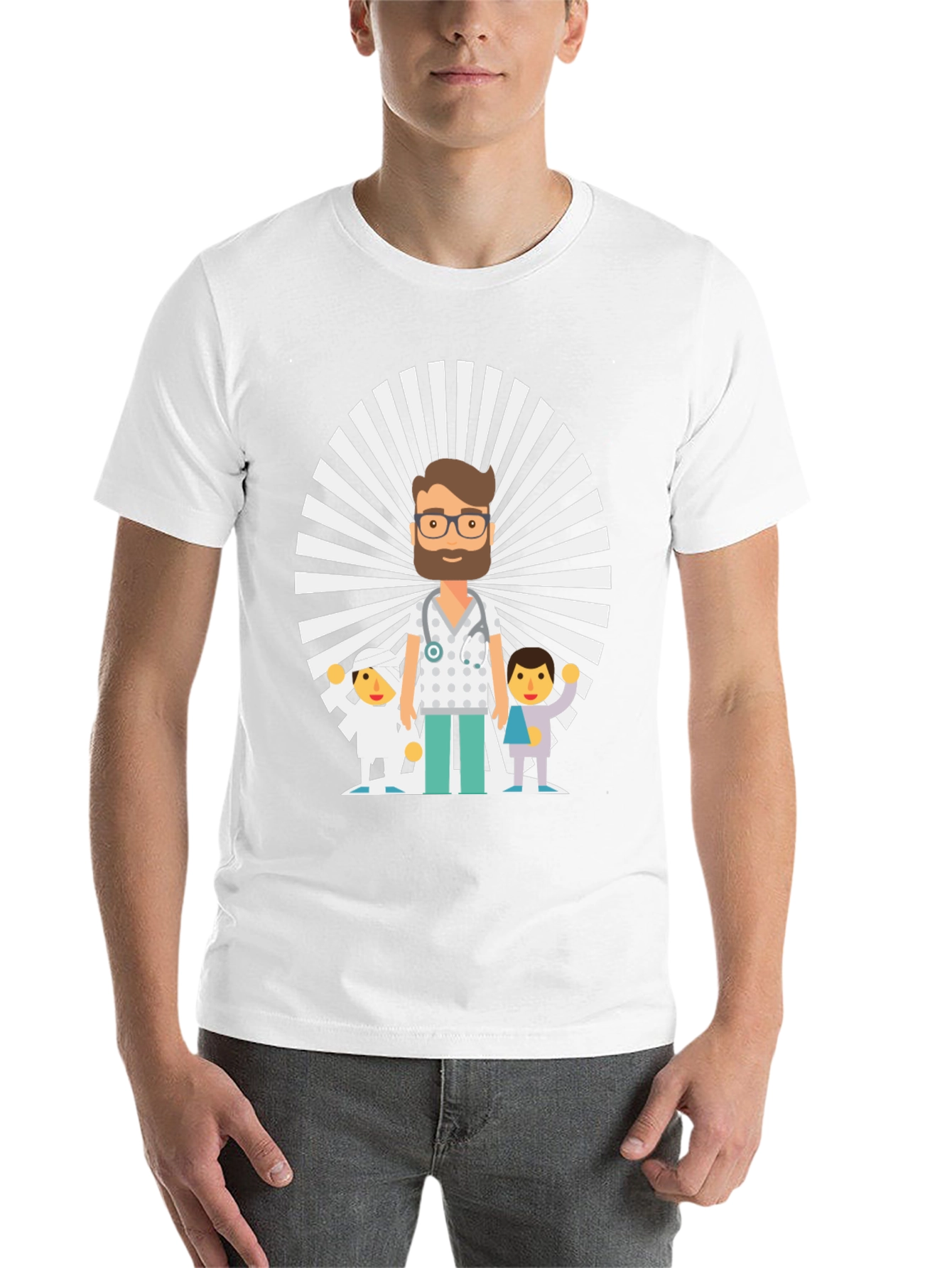 Black Cartoon Doctor & Patients Graphic Tee view 14