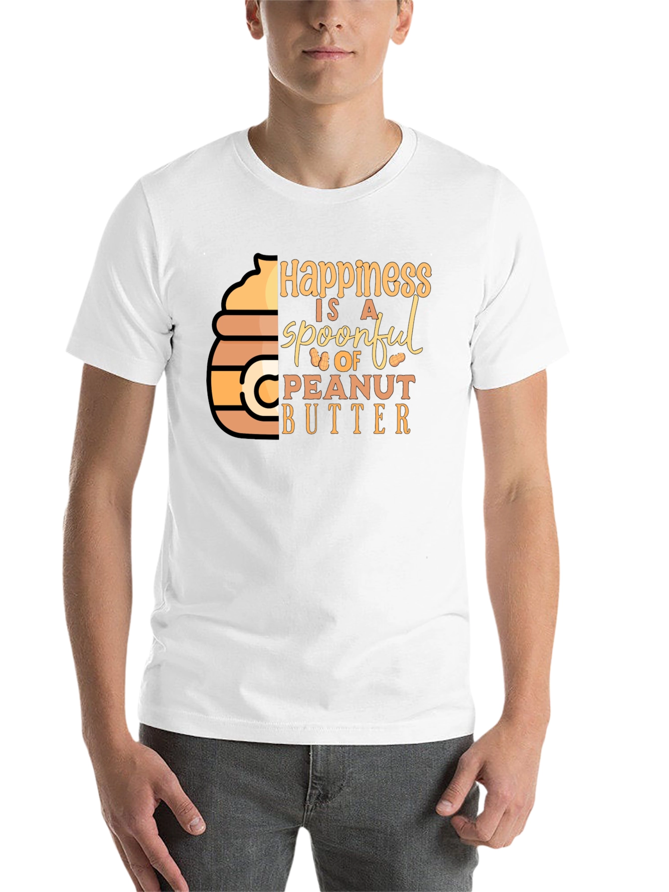 Black Happiness is a Spoonful Peanut Butter T-Shirt view 14