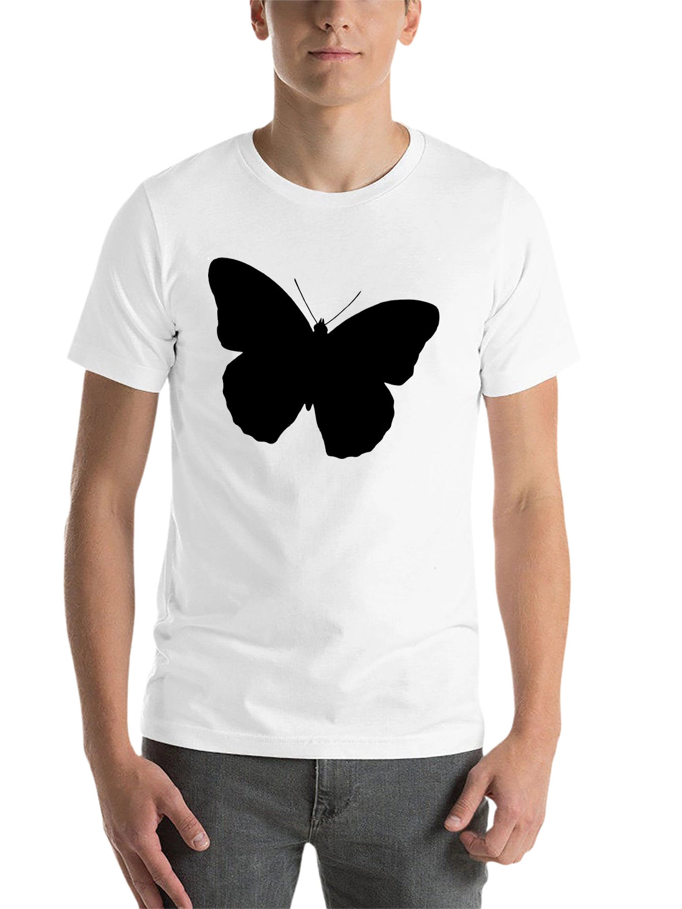 Black Black Butterfly Graphic T-Shirt - Men's Casual Tee view 14
