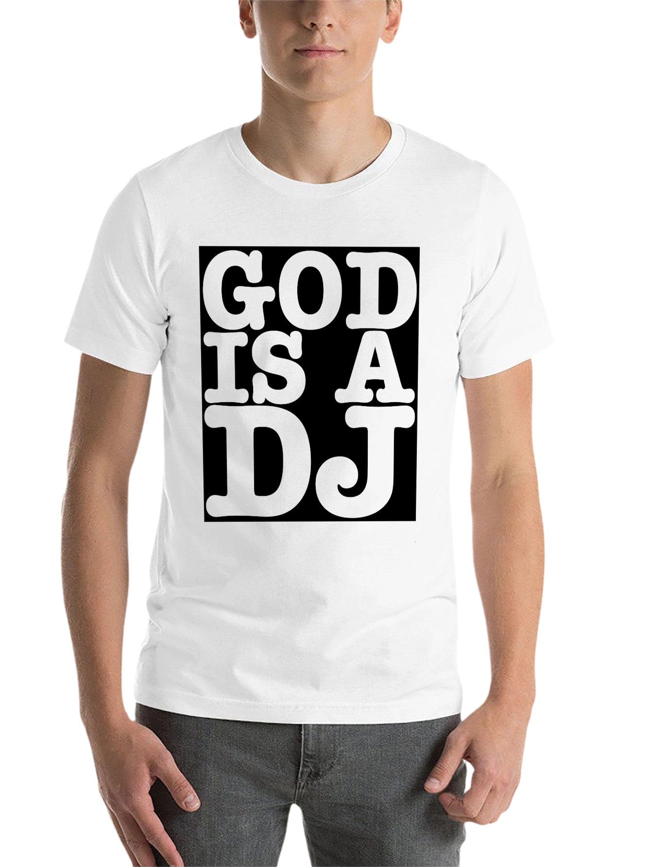 Black God is a DJ Graphic Print Black T-Shirt view 14