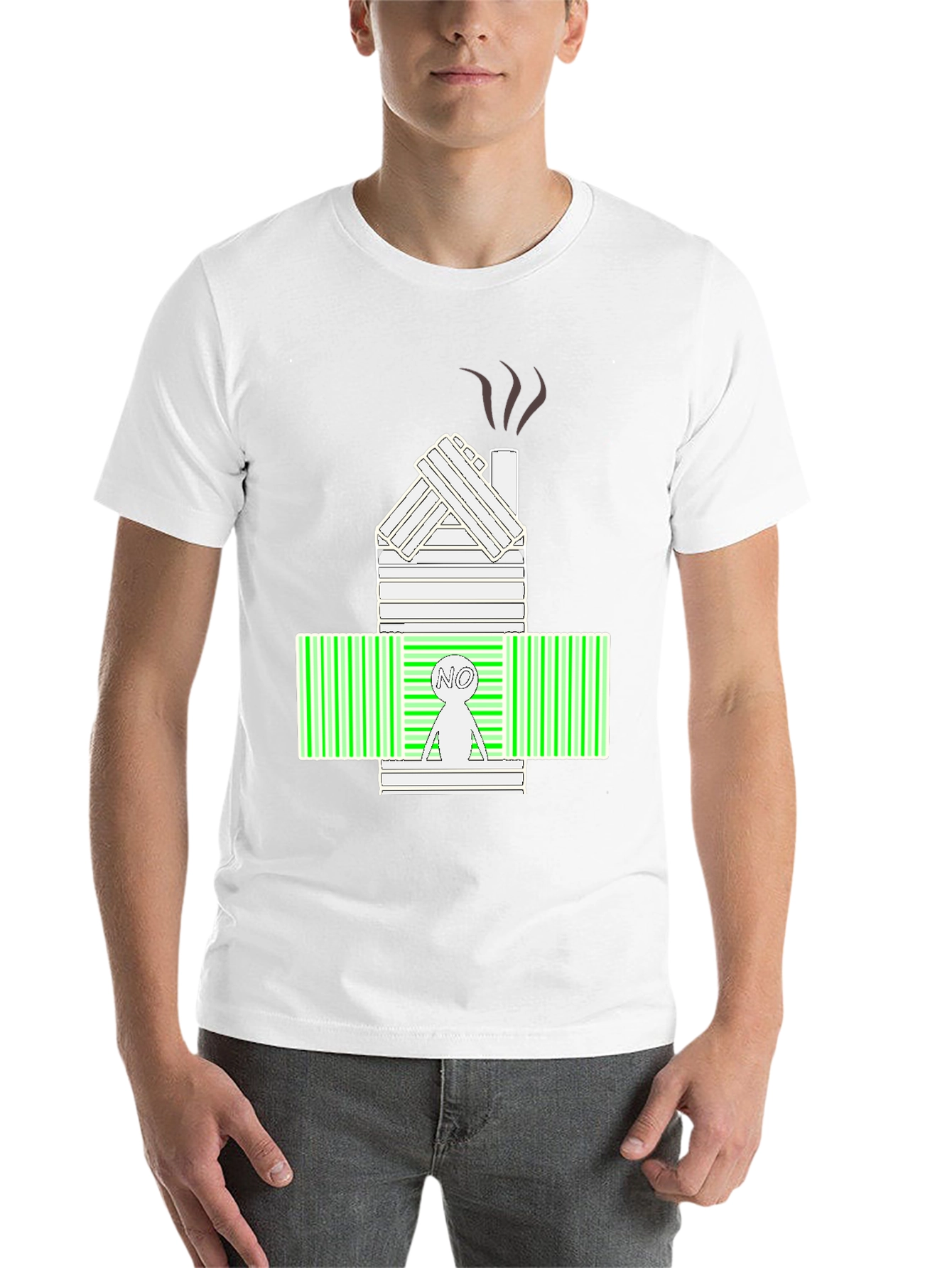 Unique Graphic Tee:  "No" Cabin Barcode Design - 14