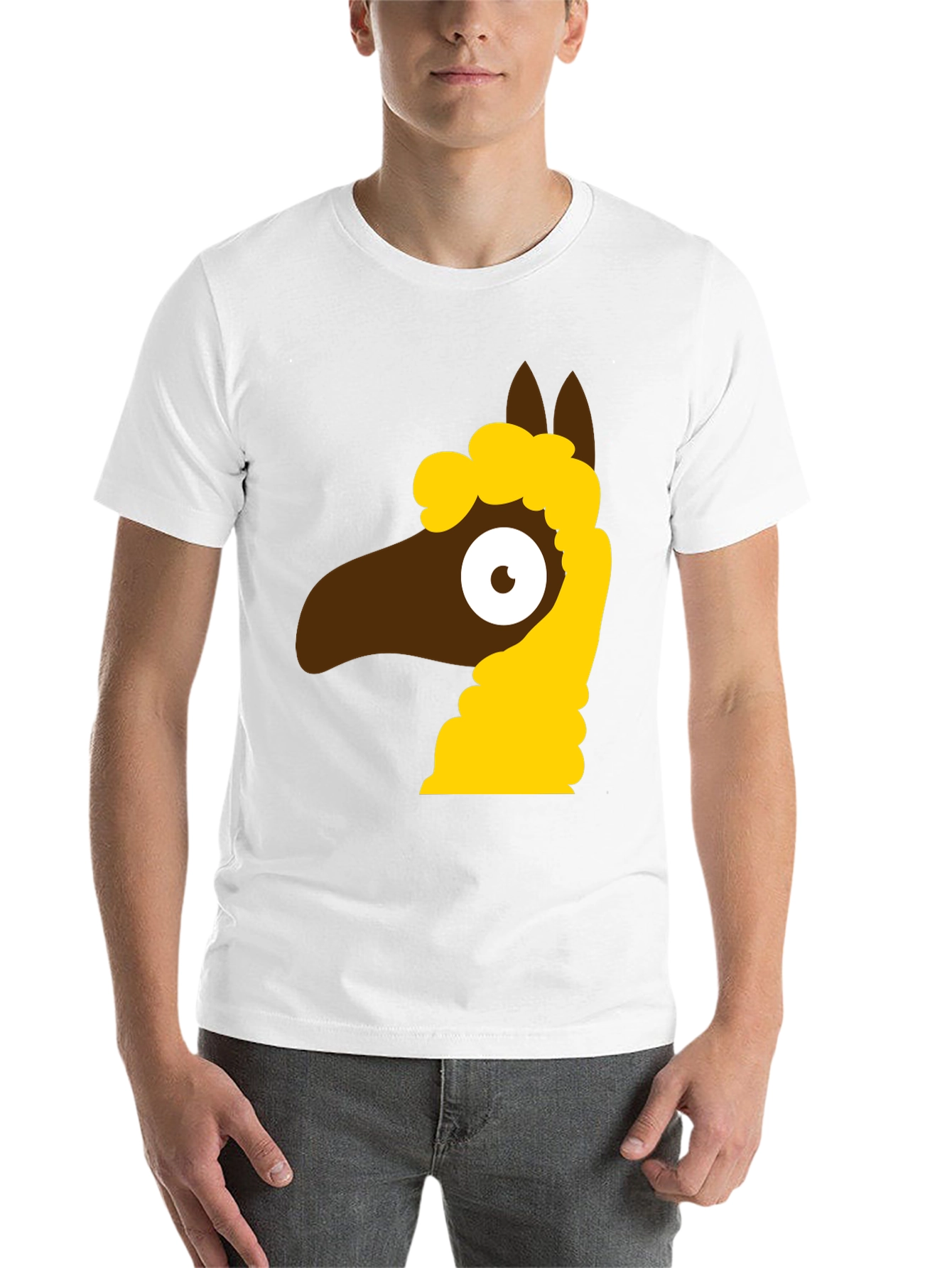 Black Cartoon Llama Graphic Tee - Black view 14