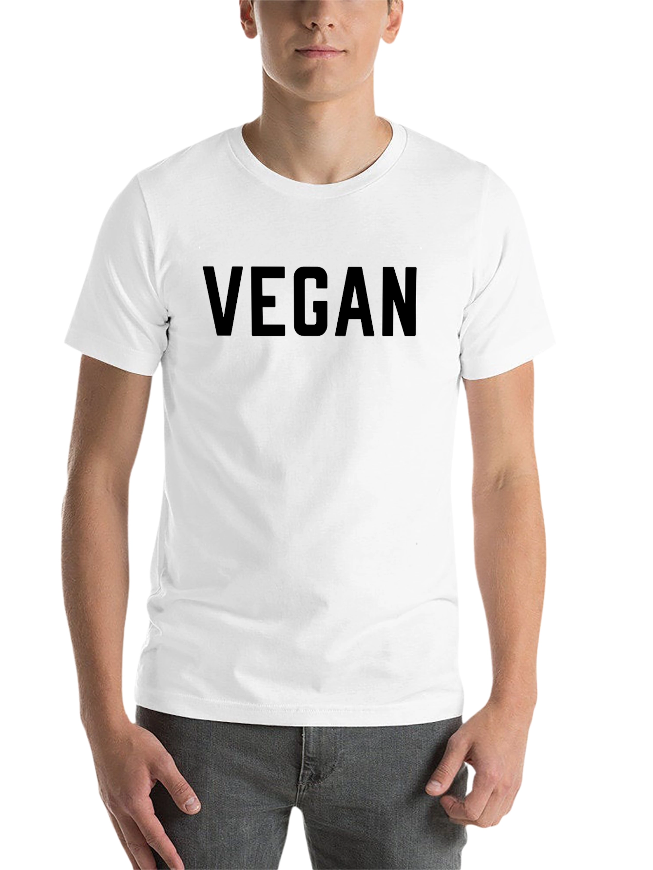 Black Vegan Statement Tee - Bold Black T-Shirt view 14
