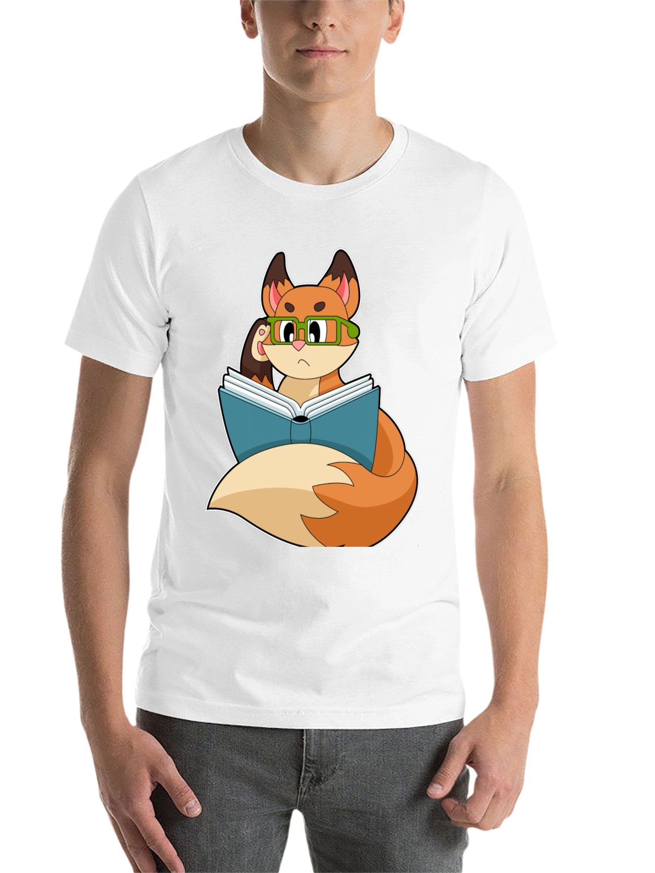 Black Bookish Fox T-Shirt - Smart & Stylish view 14
