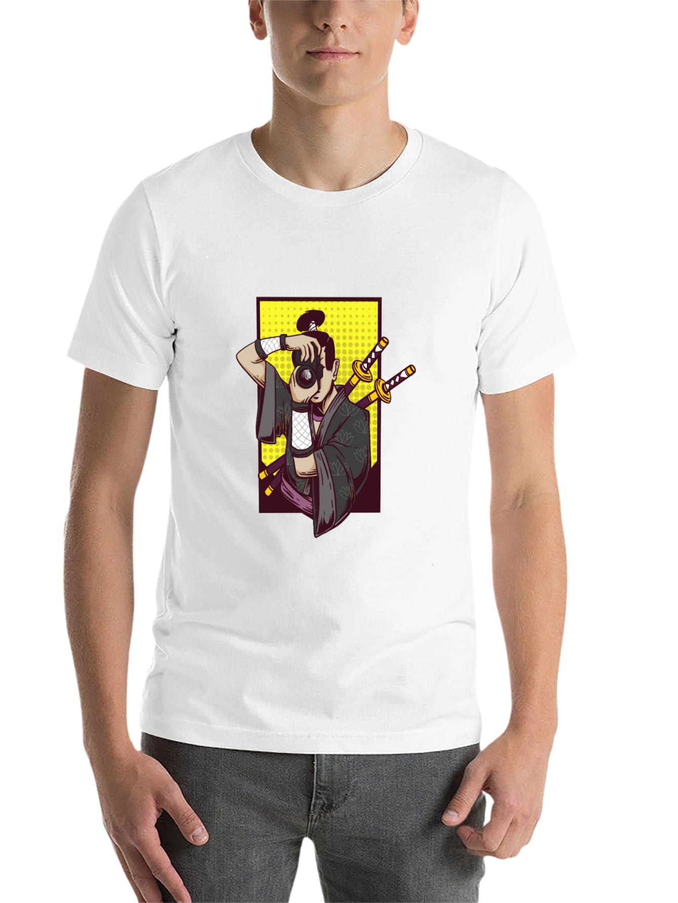 Black Samurai Photographer Graphic Tee - Unique Design view 14