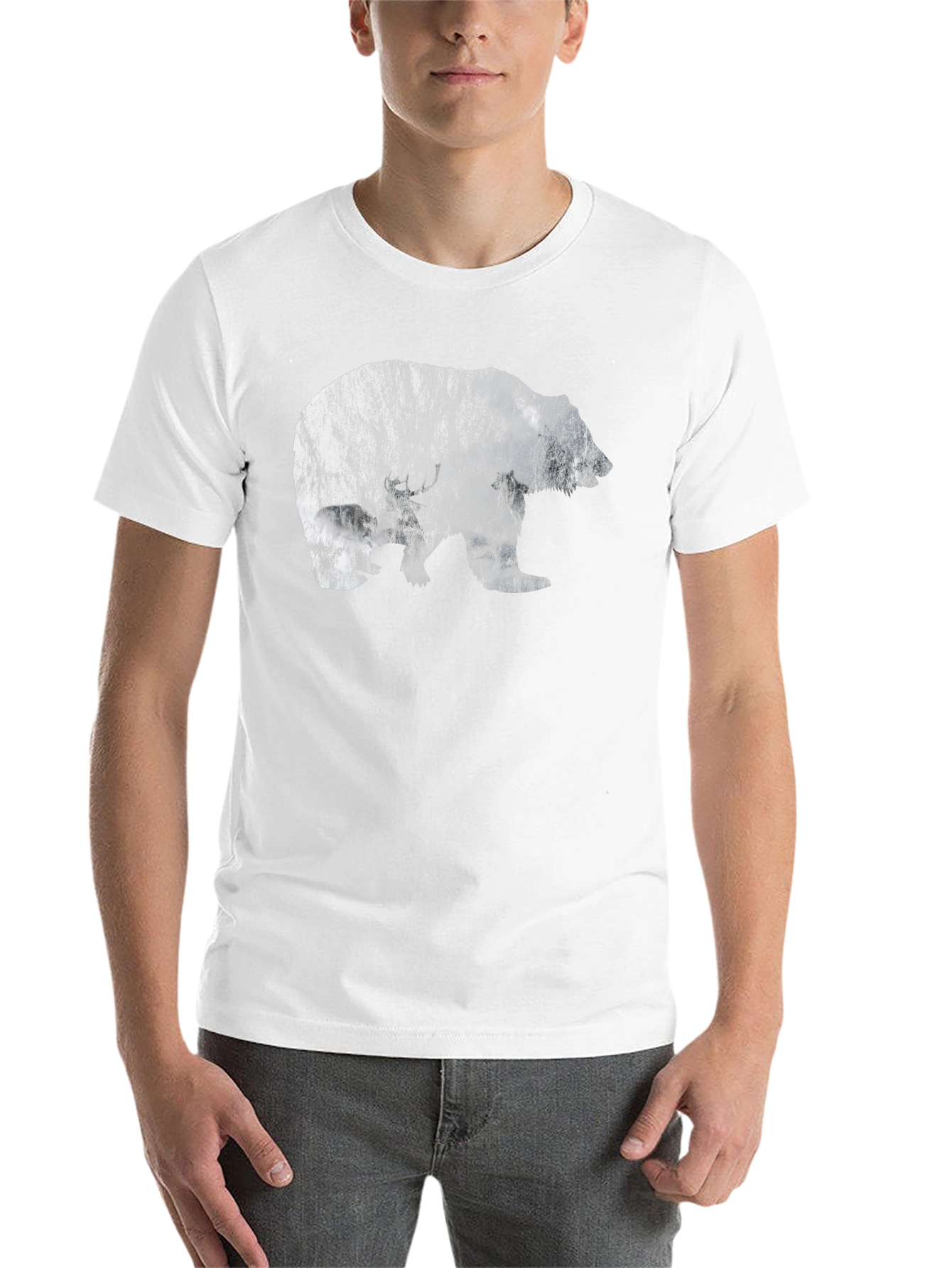 Black Bear Silhouette Black T-Shirt view 14